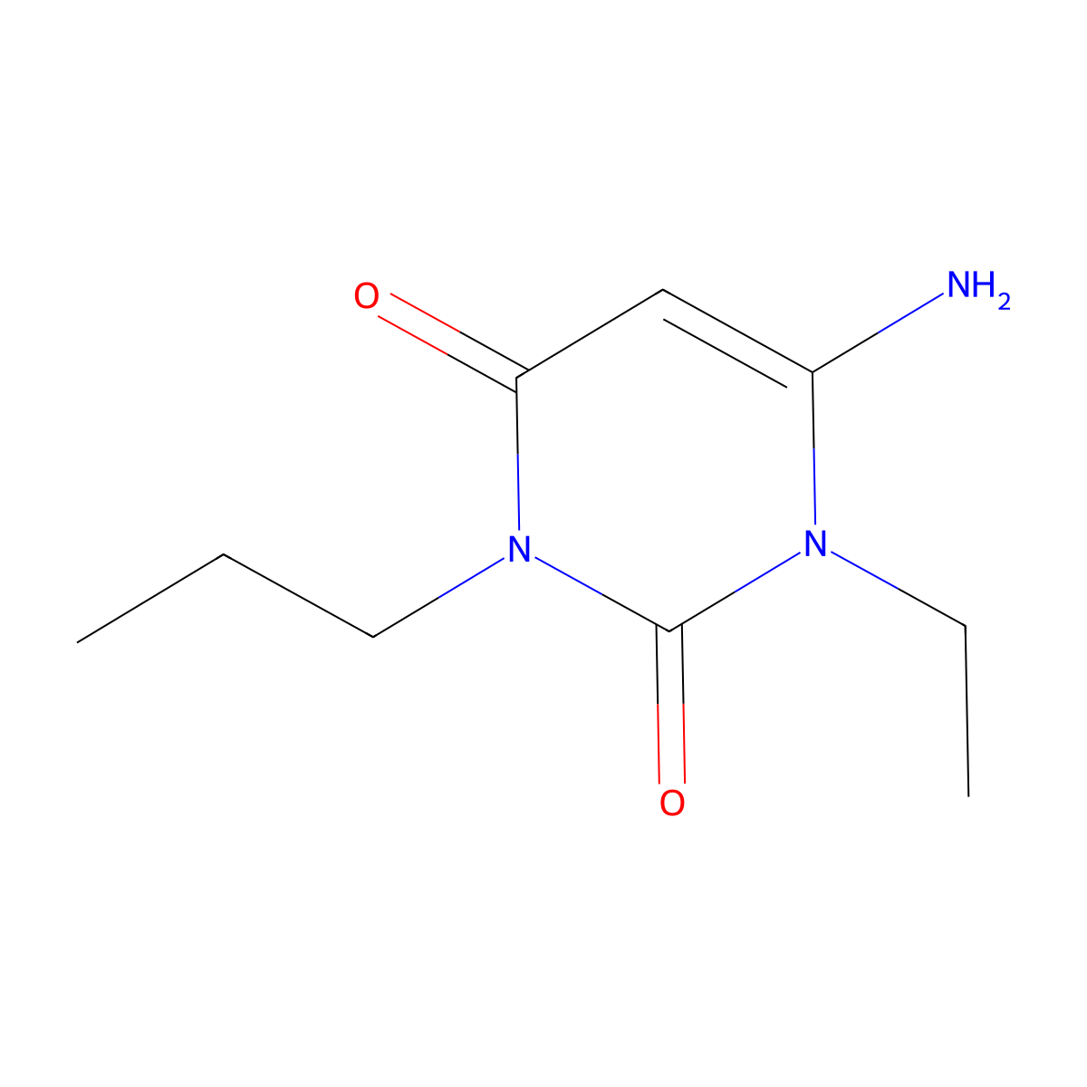 6-Amino-1-ethyl-3-propyl-2,4(1H,3H)-pyrimidinedione molecular structure, CAS 63981-31-7
