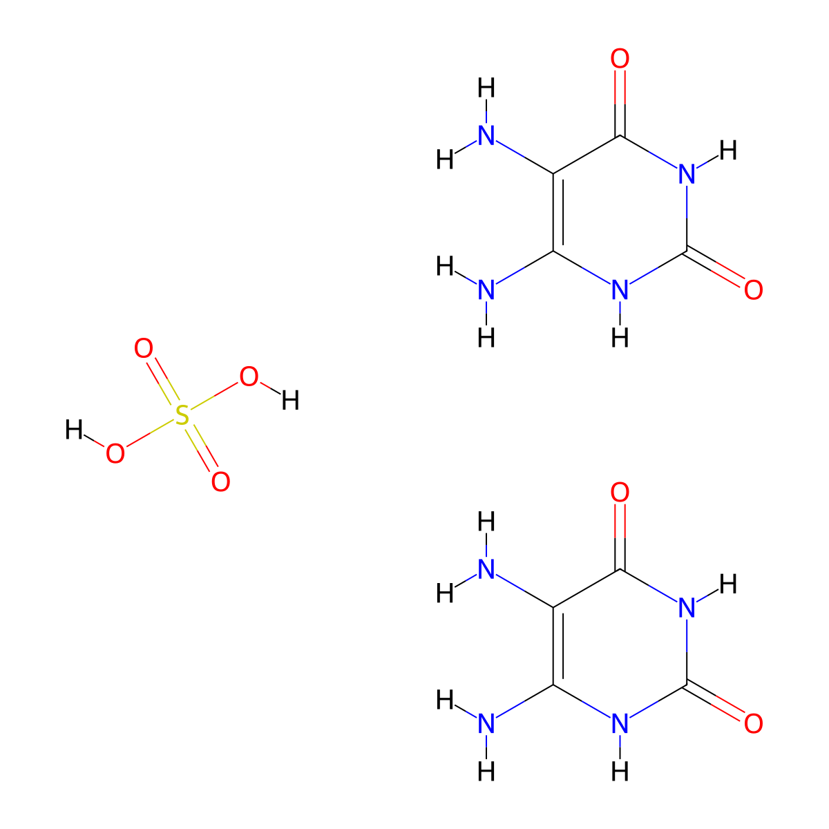 Sulfuric acid--5,6-diaminopyrimidine-2,4-diol (1/2) molecular structure, CAS 63981-35-1