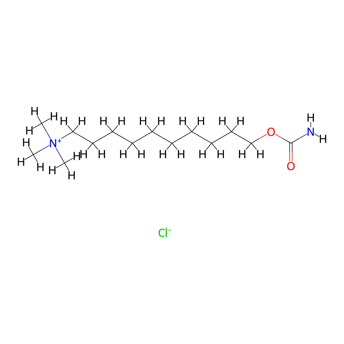 Ammonium, (10-hydroxydecyl)trimethyl-, chloride, carbamate molecular structure, CAS 63981-62-4