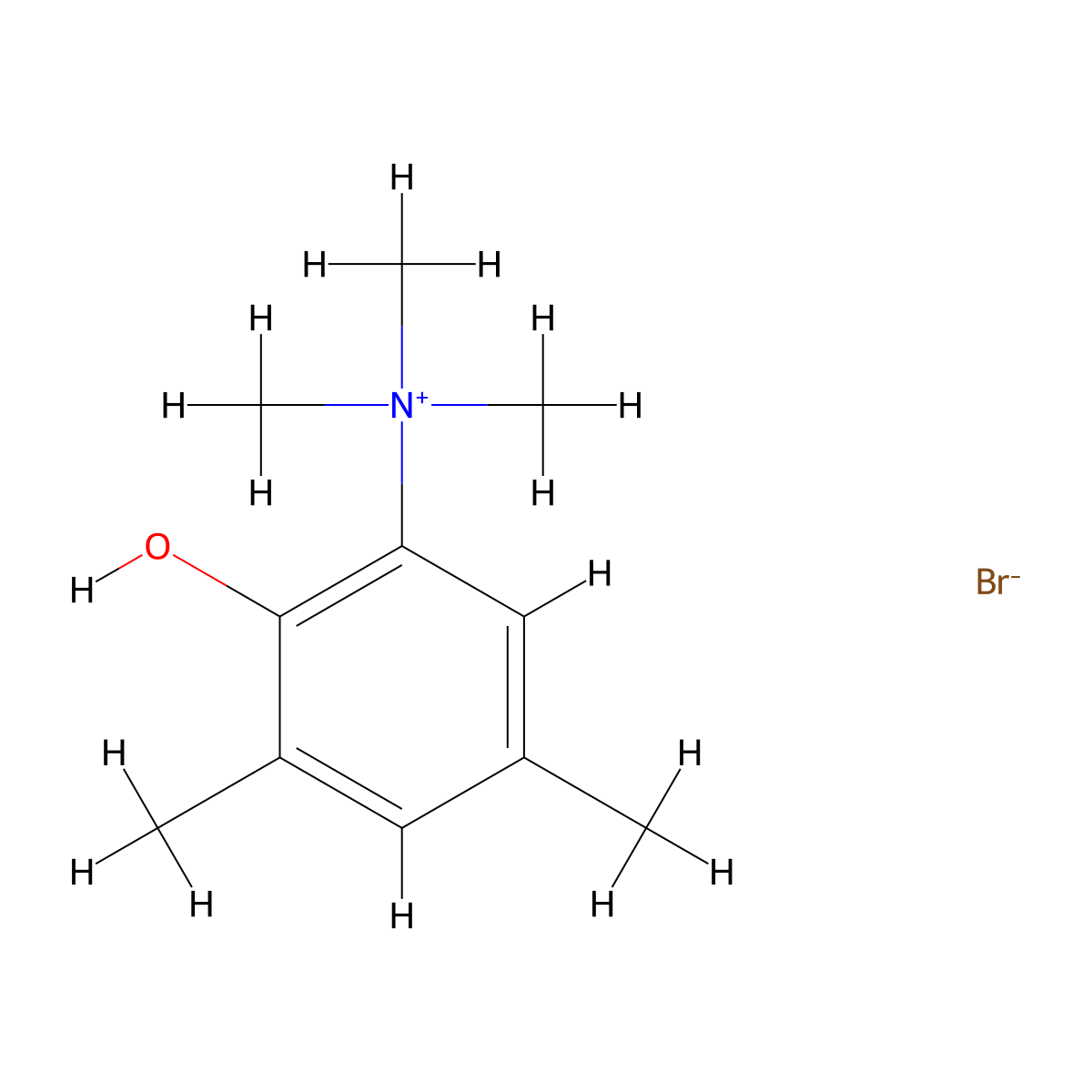 2,4-Dimethyl-6-(trimethyl-lambda~5~-azanylidene)cyclohexa-2,4-dien-1-one--hydrogen bromide (1/1) molecular structure, CAS 63981-65-7
