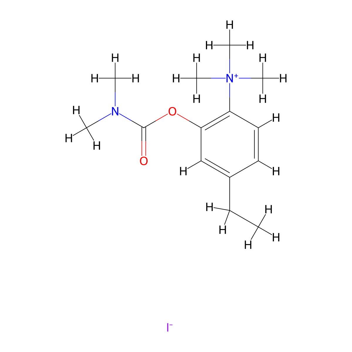 Ammonium, ((2-hydroxy-4-ethyl)phenyl)trimethyl-, iodide, dimethylcarbamate molecular structure, CAS 63981-68-0