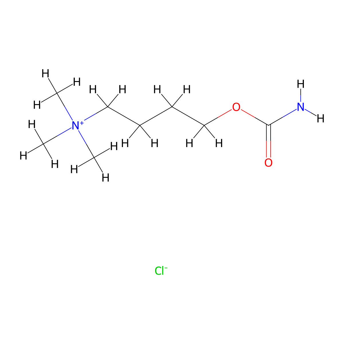 Ammonium, (4-hydroxybutyl)trimethyl-, chloride, carbamate molecular structure, CAS 63981-83-9
