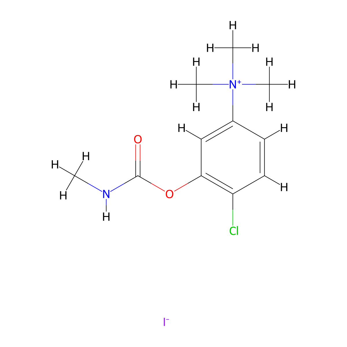 (2-Chloro-5-(trimethylazaniumyl)phenoxy)(methylimino)methanolate--hydrogen iodide (1/1) molecular structure, CAS 63981-88-4
