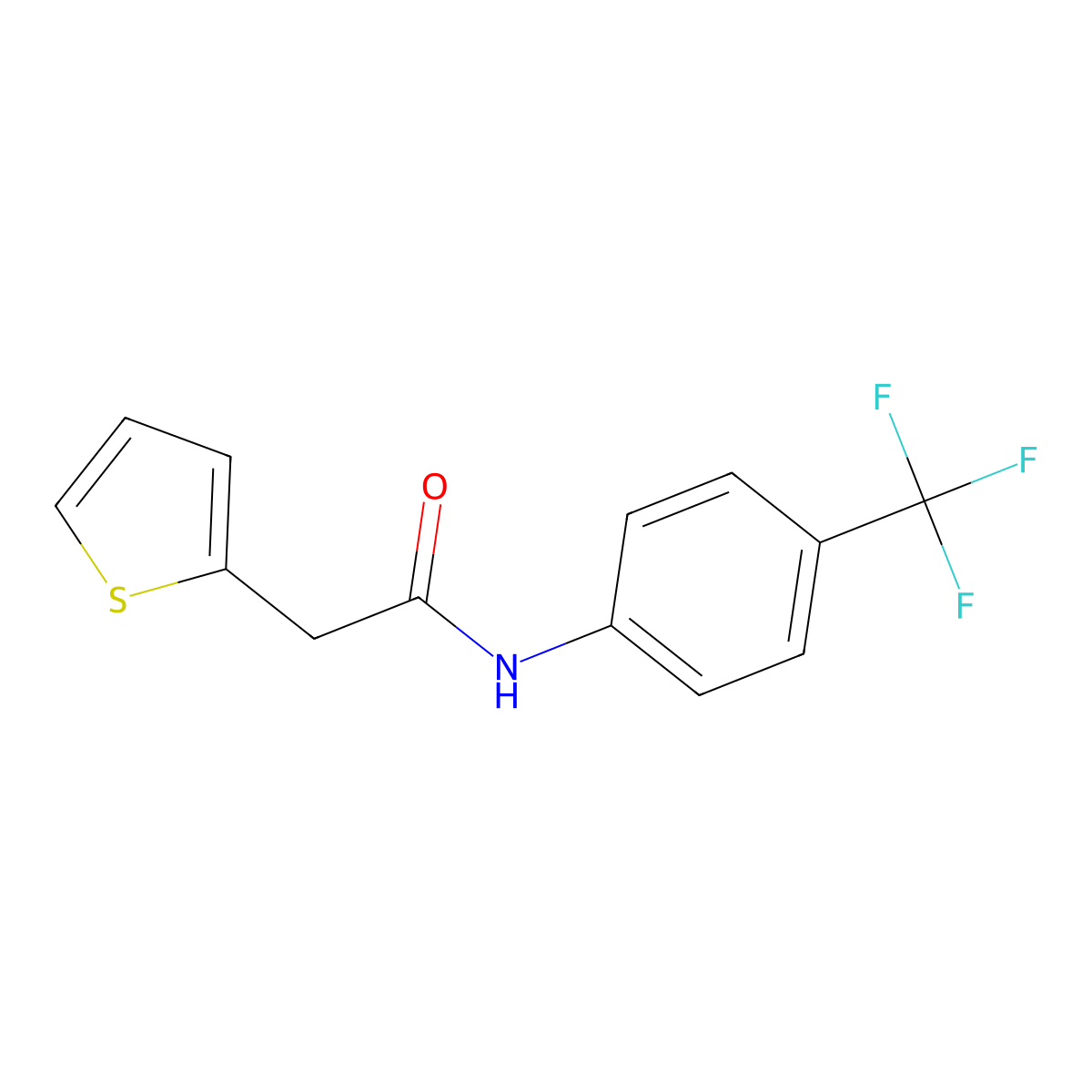 2-(2-thienyl)-N-[4-(trifluoromethyl)phenyl]acetamide molecular structure, CAS 639810-25-6