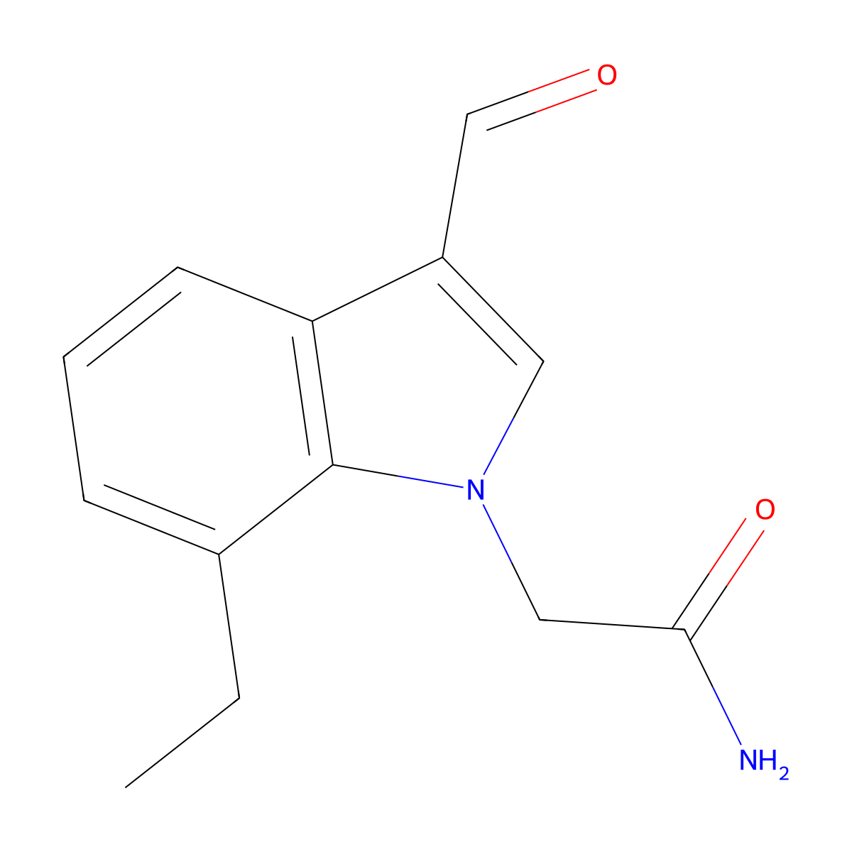 2-(7-ethyl-3-formyl-1H-indol-1-yl)acetamide molecular structure, CAS 639810-79-0