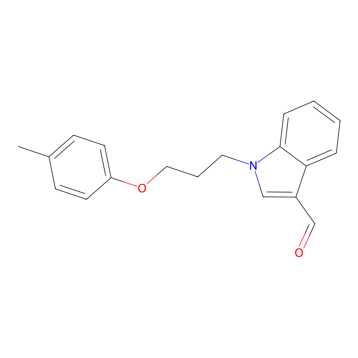 1-[3-(4-methylphenoxy)propyl]-1H-indole-3-carbaldehyde molecular structure, CAS 639812-36-5
