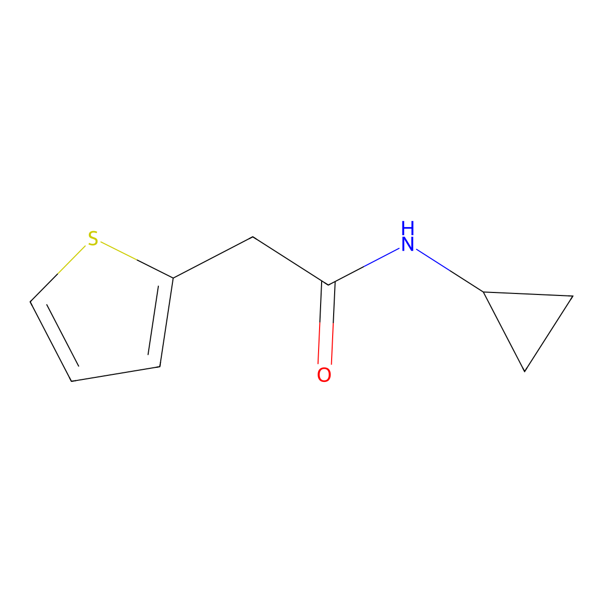 N-cyclopropyl-2-(thiophen-2-yl)acetamide molecular structure, CAS 639812-41-2