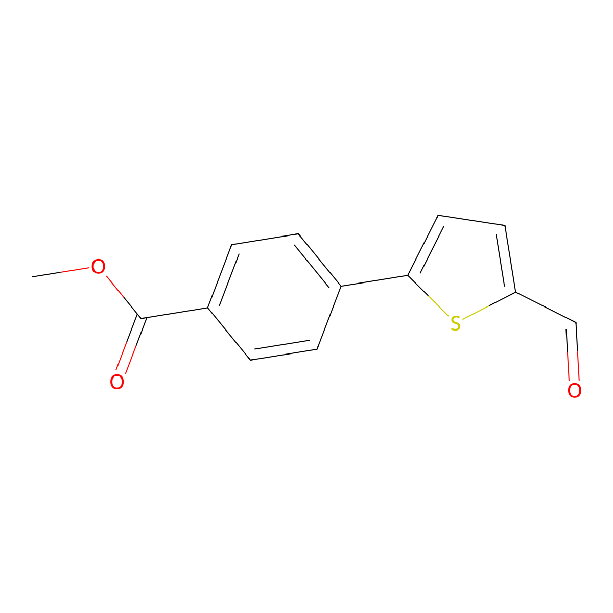 Methyl 4-(5-formyl-2-thienyl)benzoate molecular structure, CAS 639816-37-8