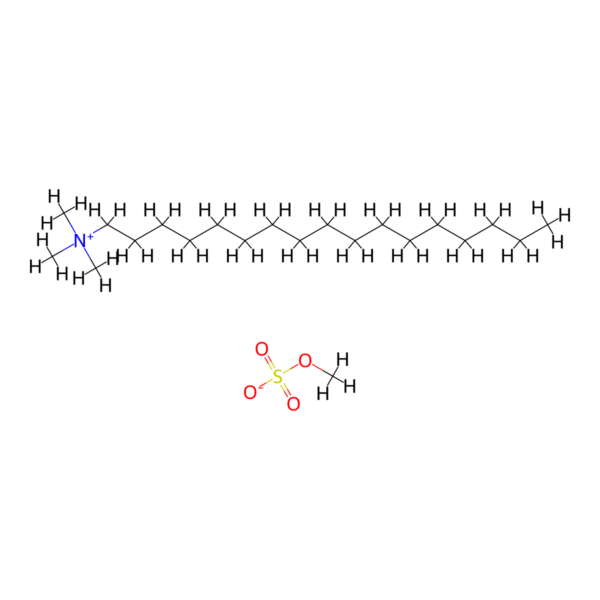 1-Heptadecanaminium, N,N,N-trimethyl-, methyl sulfate (1:1) molecular structure, CAS 63982-03-6