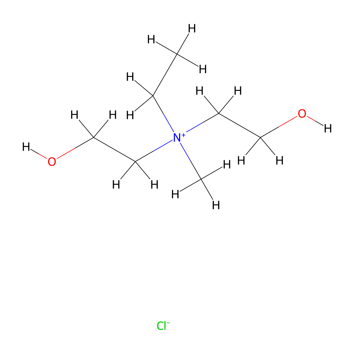 Ammonium, ethylbis(2-hydroxyethyl)methyl-, chloride molecular structure, CAS 63982-26-3