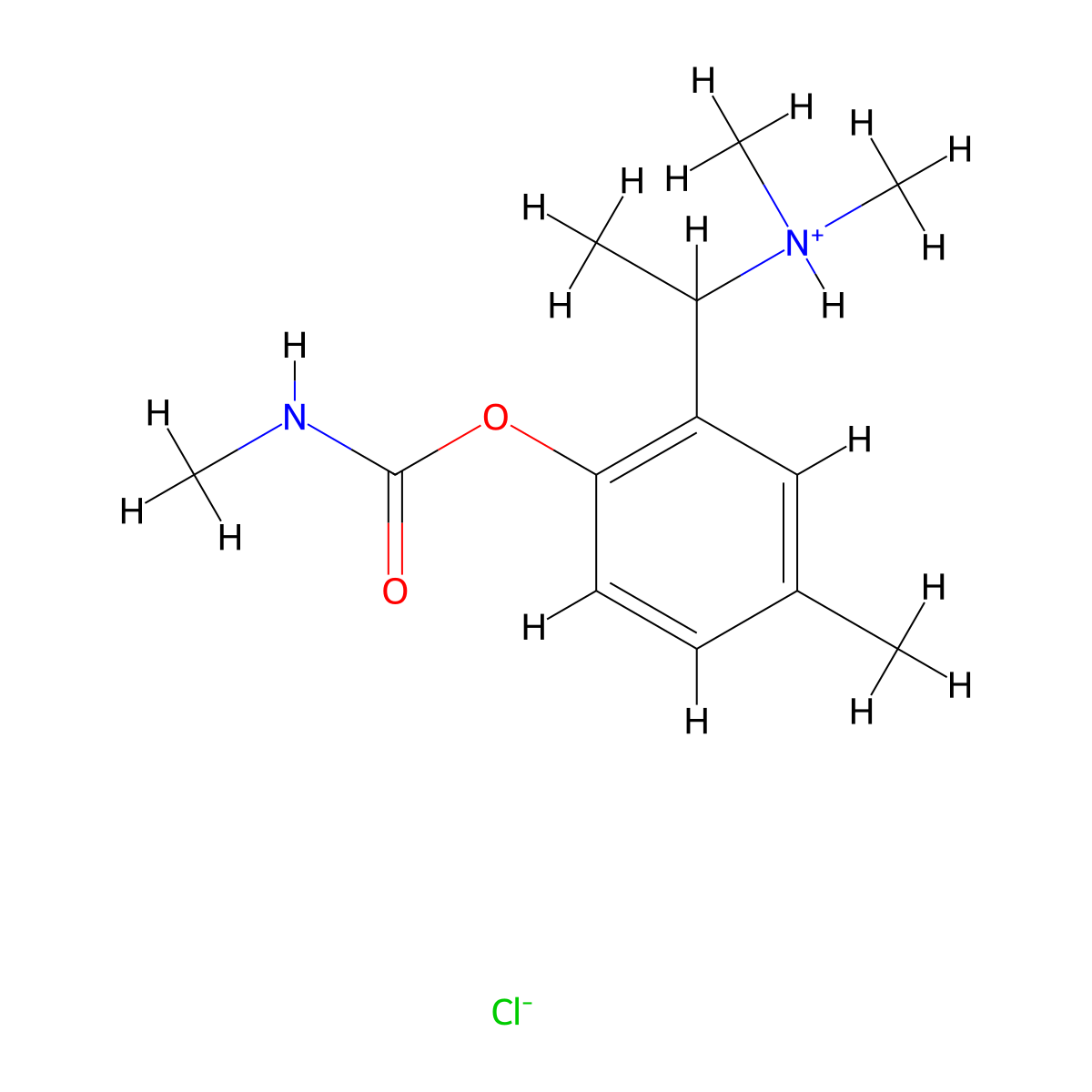 Carbamic acid, methyl-, 2-(alpha-(dimethylamino)ethyl)-p-tolyl ester, hydrochloride molecular structure, CAS 63982-35-4