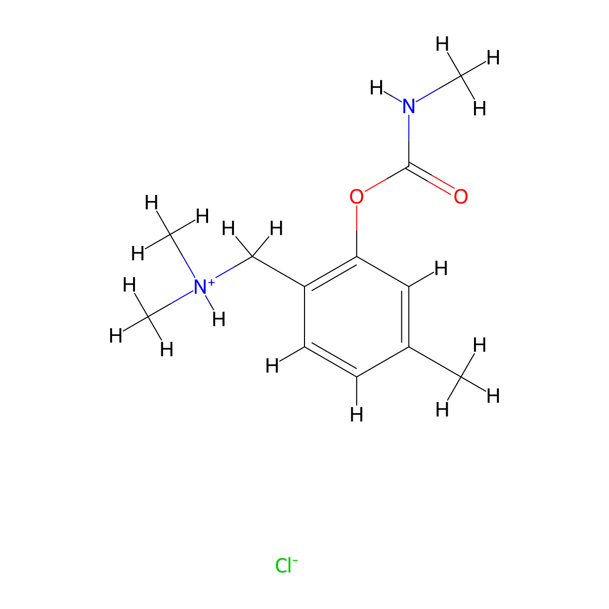 Carbamic acid, methyl-, (alpha-(dimethylamino)-5-methyl)-o-tolyl ester, hydrochloride molecular structure, CAS 63982-37-6