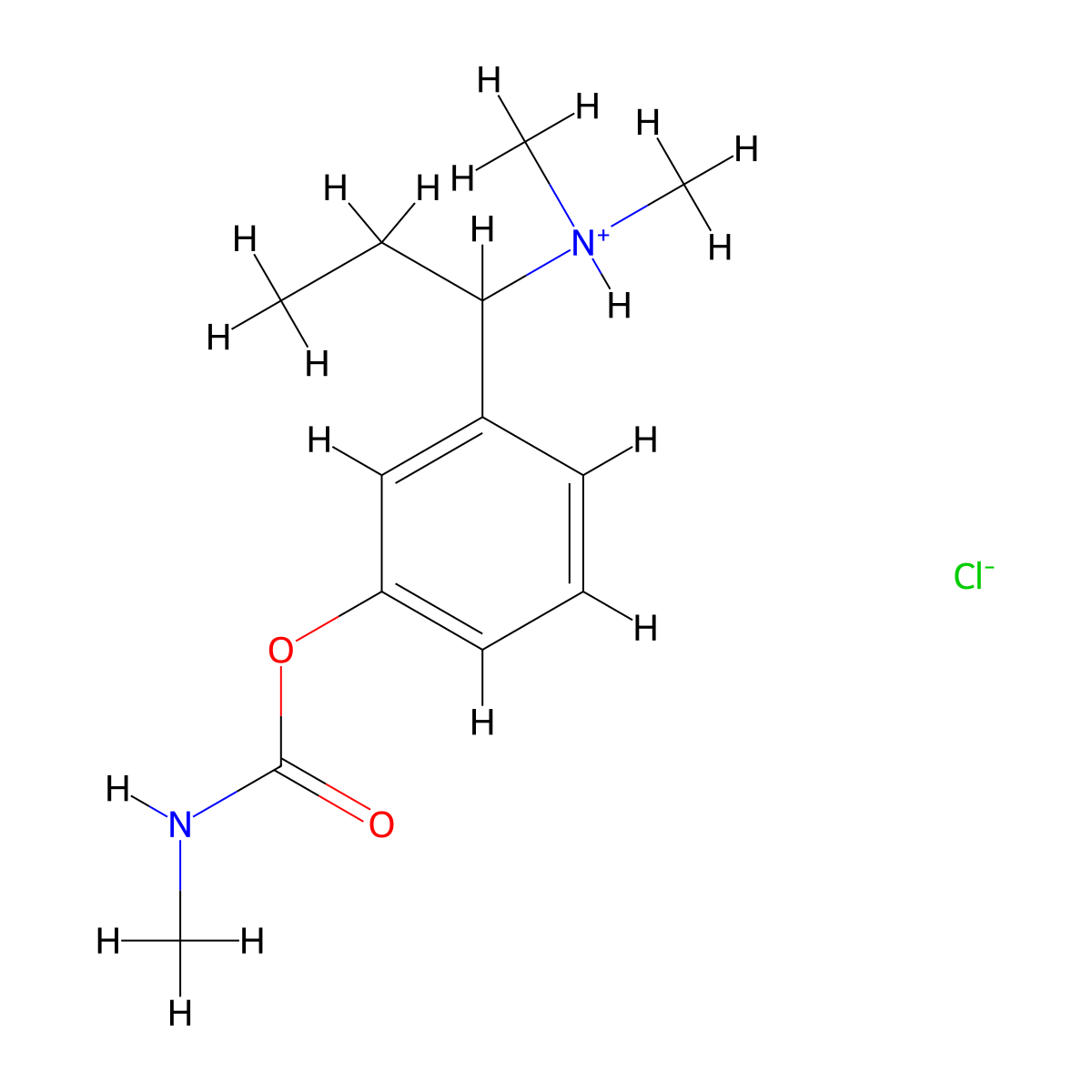 Carbamic acid, methyl-, 3-(1-(dimethylamino)propyl)phenyl ester, hydrochloride molecular structure, CAS 63982-42-3