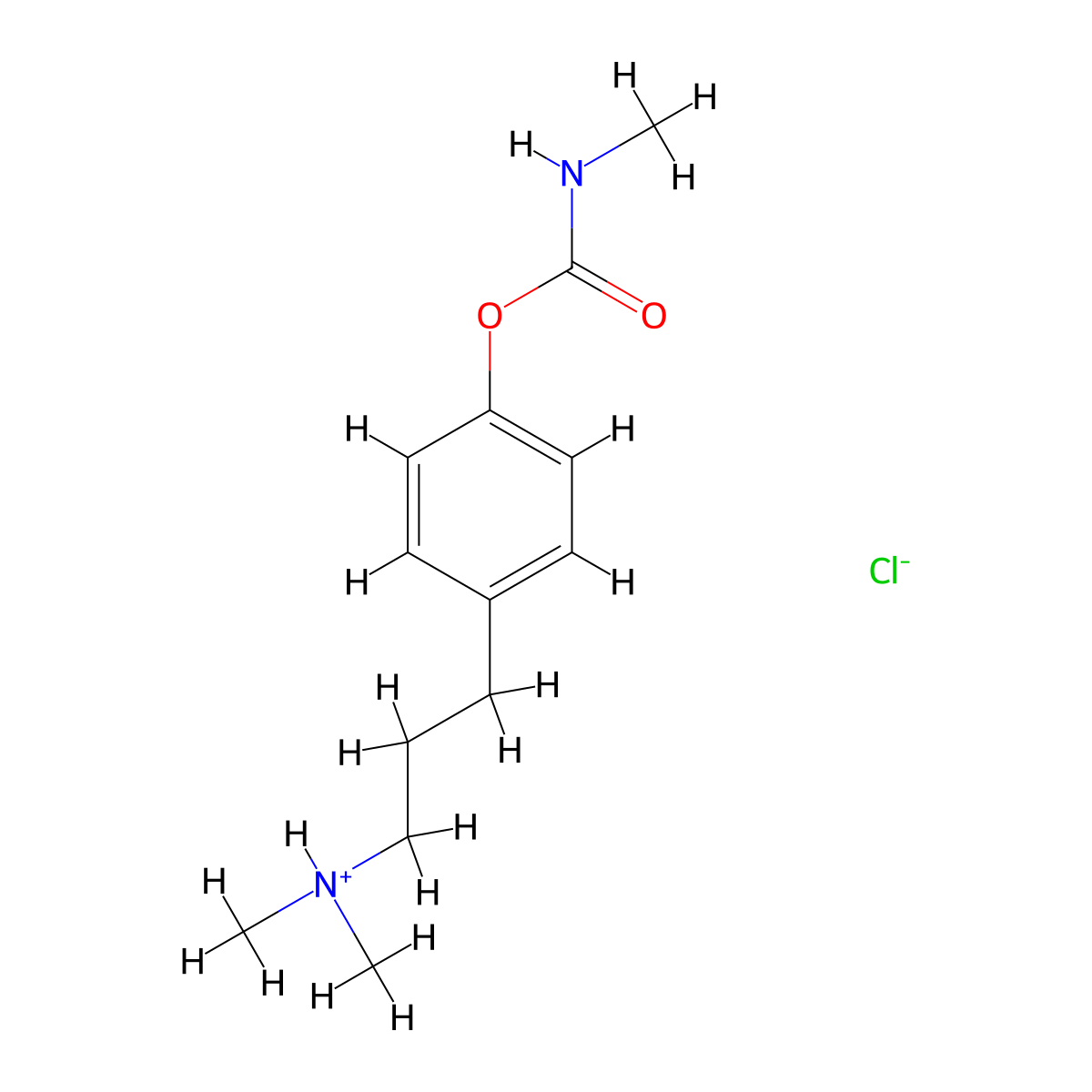 Carbamic acid, methyl-, 4-(3-dimethylaminopropyl)phenyl ester, hydrochloride molecular structure, CAS 63982-44-5