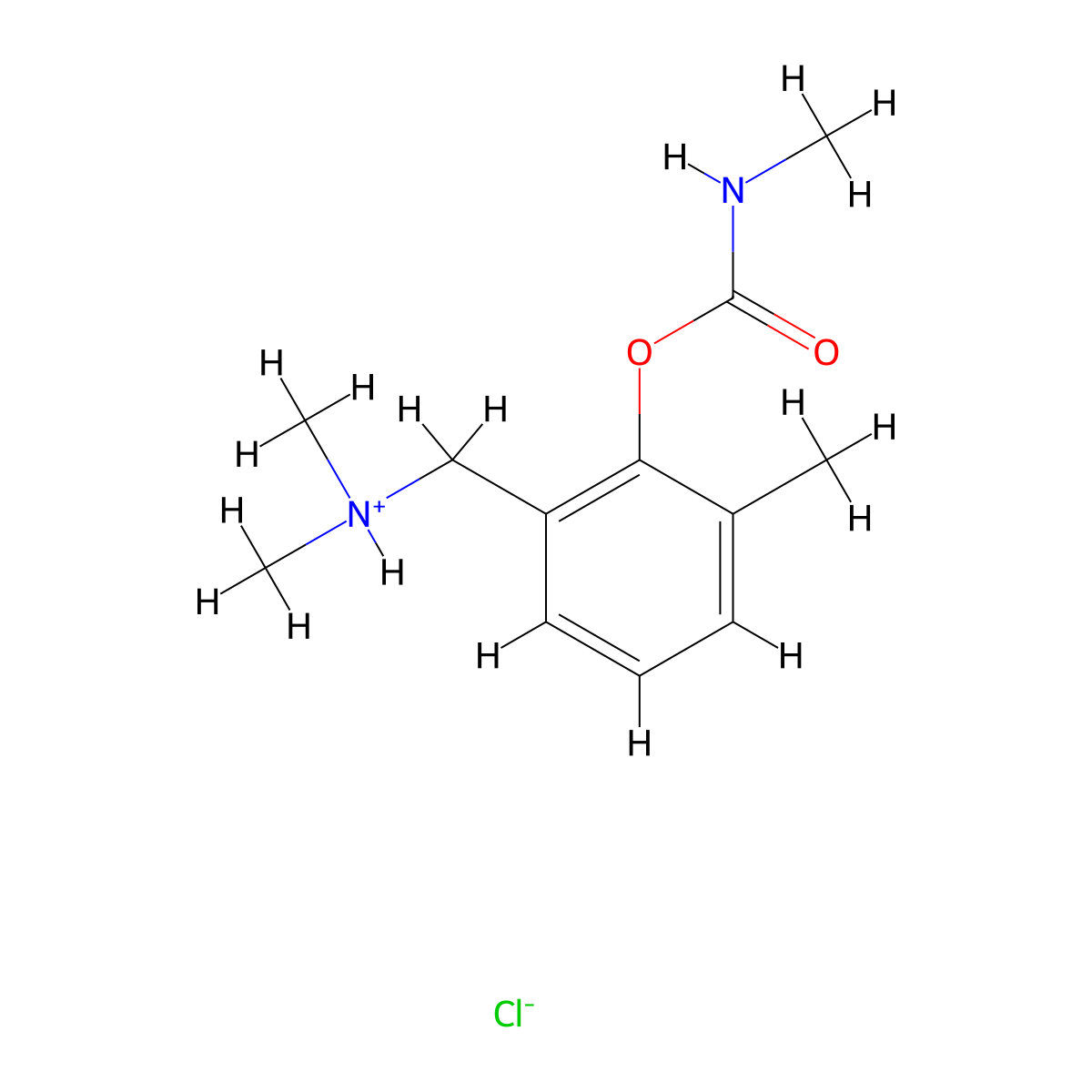 Carbamic acid, methyl-, alpha-(dimethylamino)-2,6-xylyl ester, hydrochloride molecular structure, CAS 63982-48-9