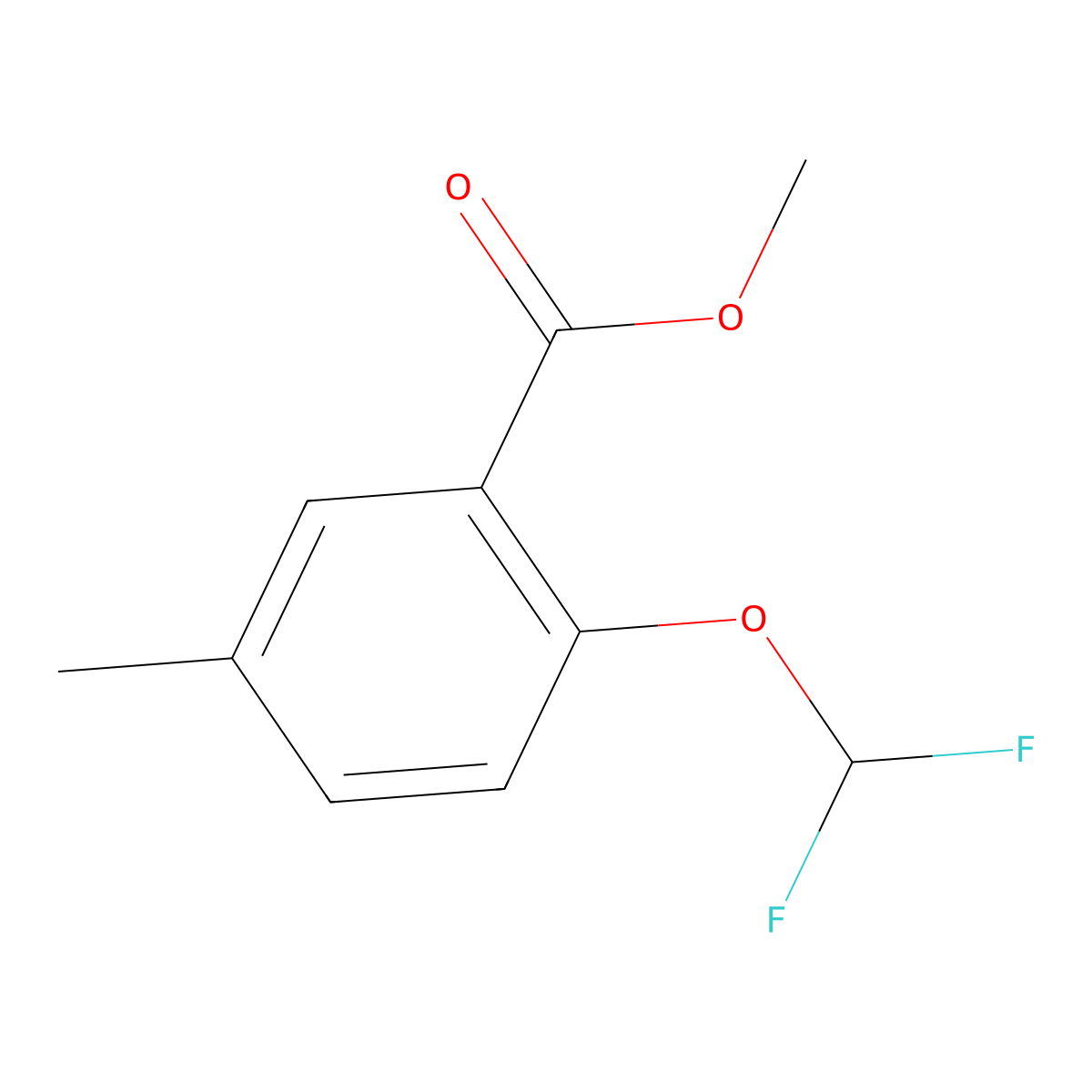 Methyl 2-(difluoromethoxy)-5-methylbenzoate molecular structure, CAS 639826-20-3