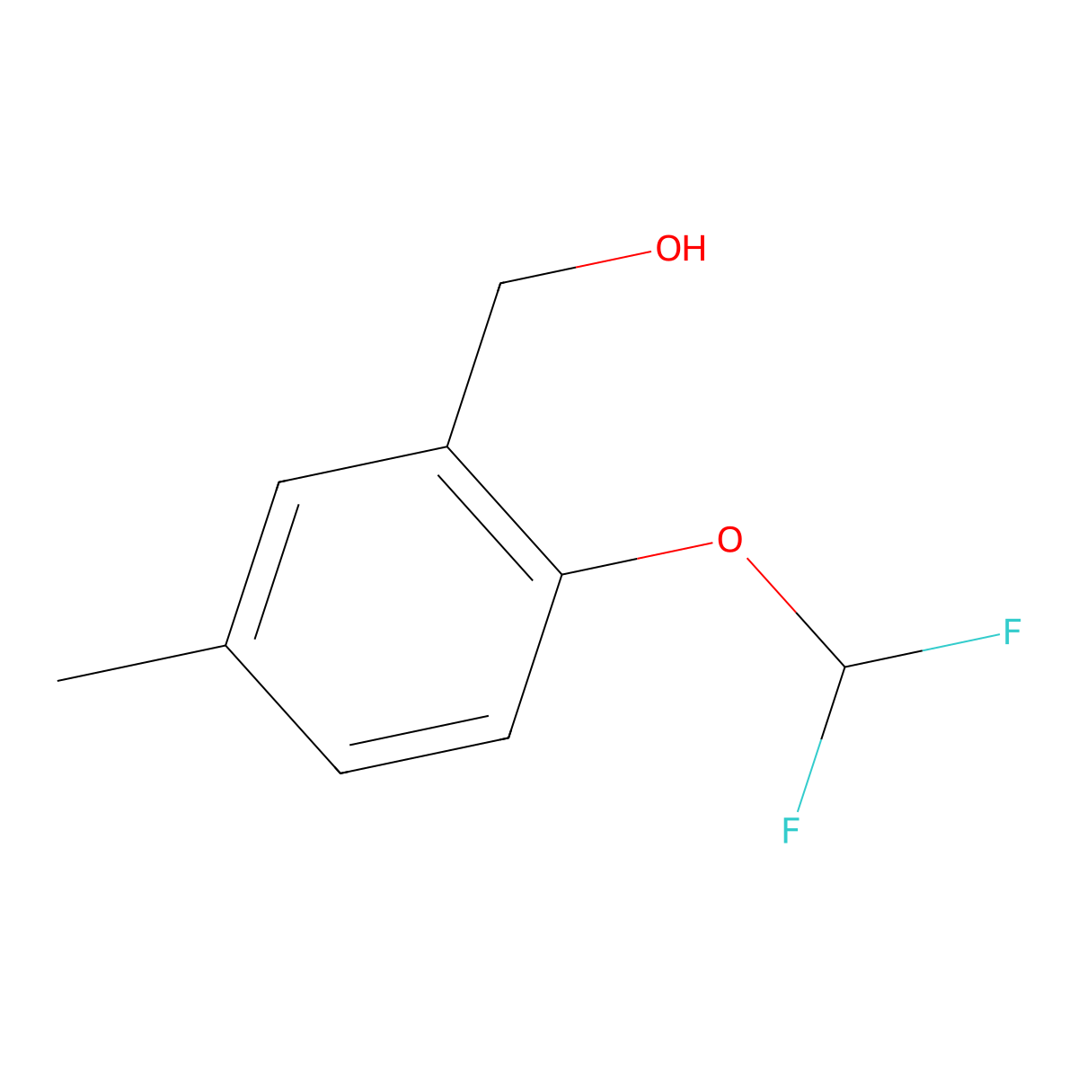 (2-(Difluoromethoxy)-5-methylphenyl)methanol molecular structure, CAS 639826-21-4