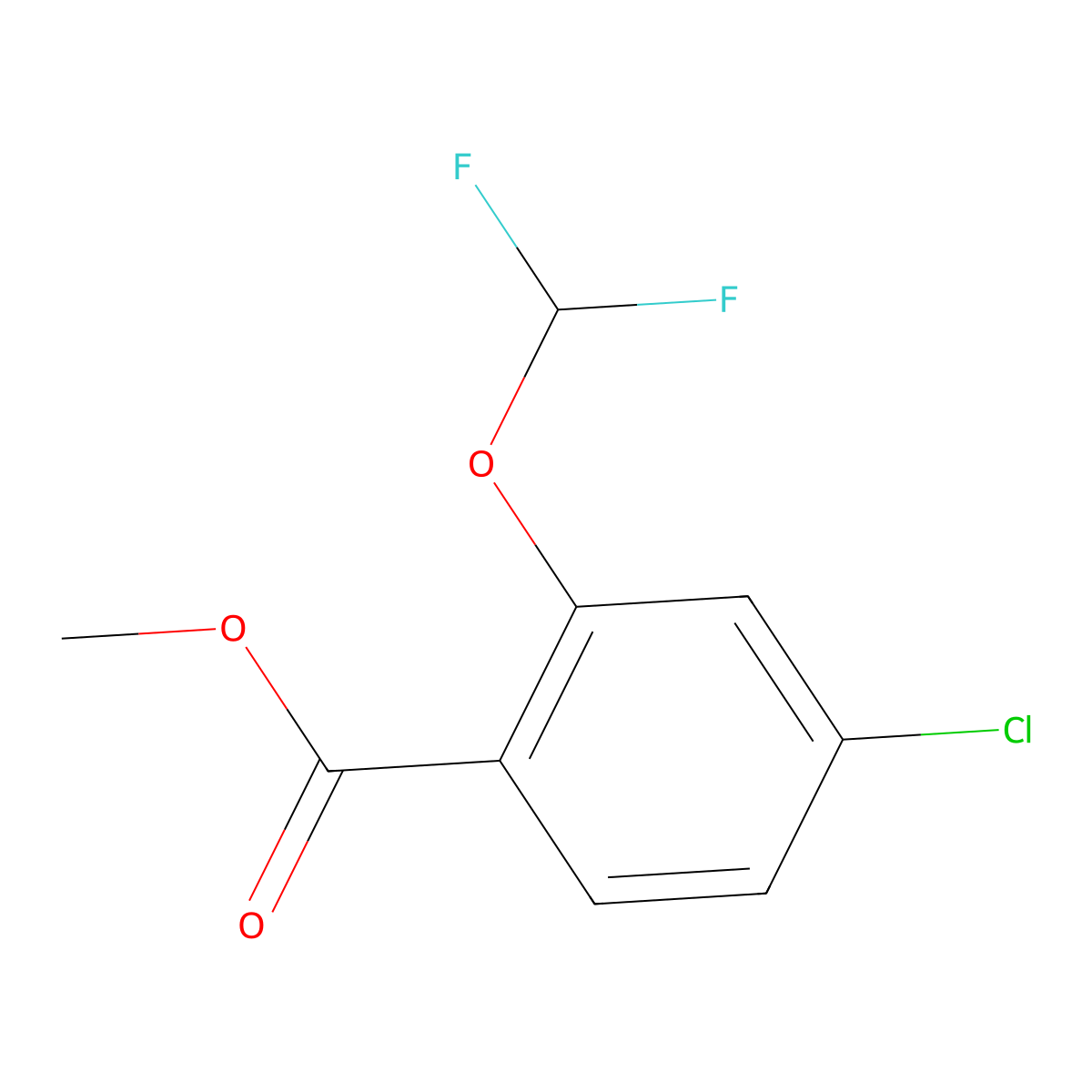 Methyl 4-chloro-2-(difluoromethoxy)benzoate molecular structure, CAS 639826-30-5