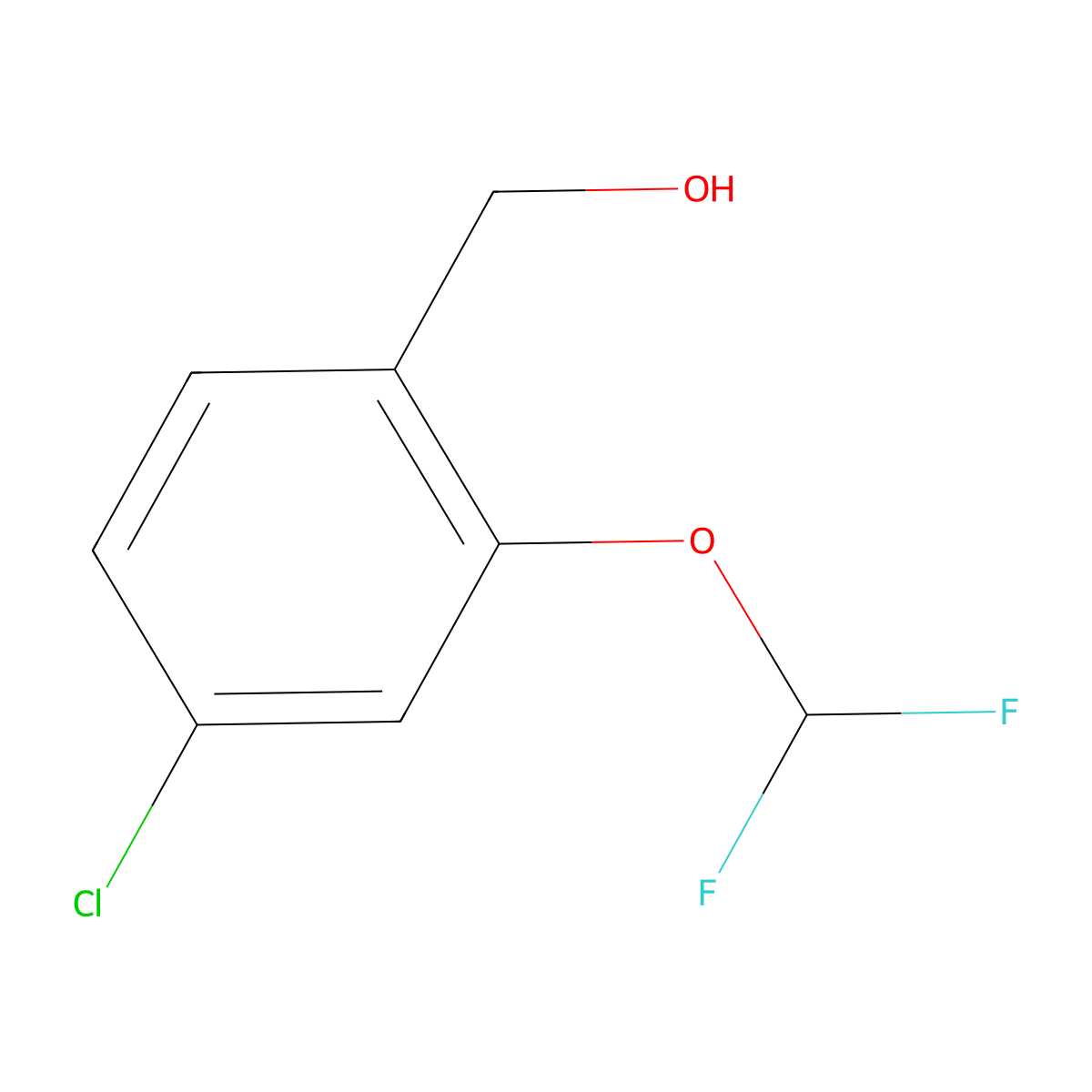 (4-Chloro-2-(difluoromethoxy)phenyl)methanol molecular structure, CAS 639826-31-6