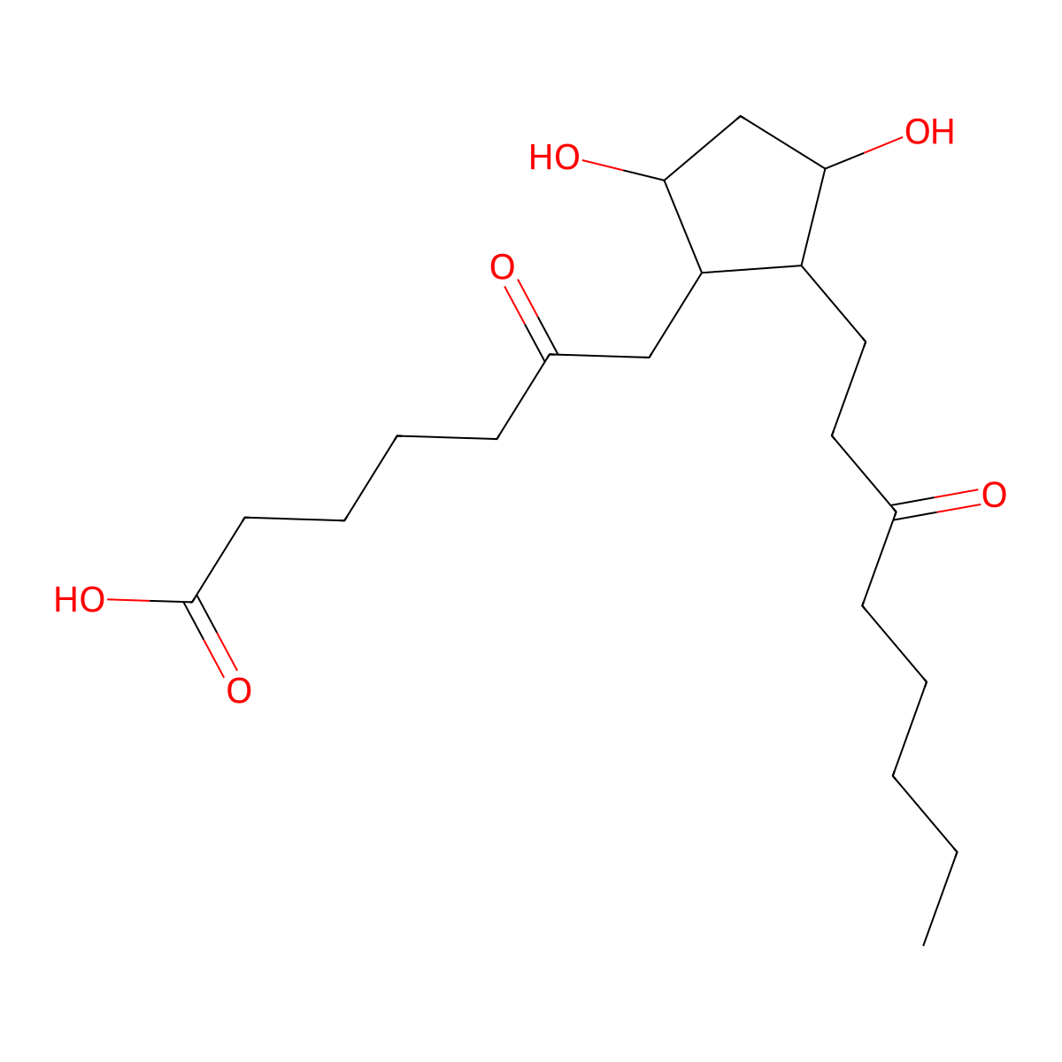 6,15-diketo-13,14-dihydroprostaglandin F1alpha molecular structure, CAS 63983-53-9