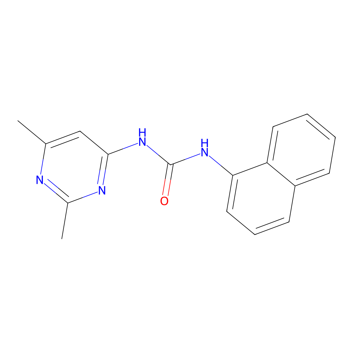 1-(2,6-Dimethylpyrimidine-4-yl)-3-(1-naphthyl)urea molecular structure, CAS 639849-87-9