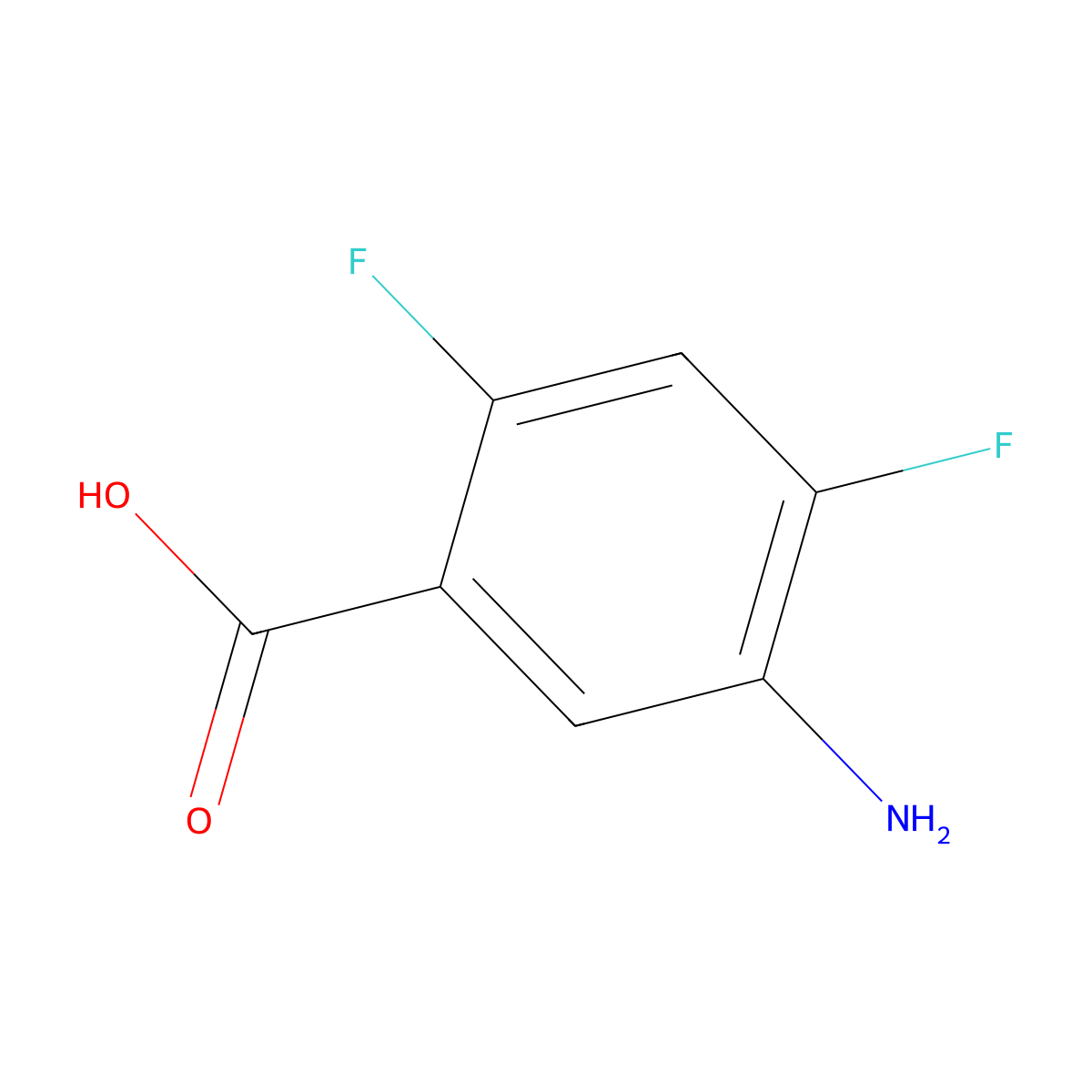 5-Amino-2,4-difluorobenzoic acid molecular structure, CAS 639858-45-0