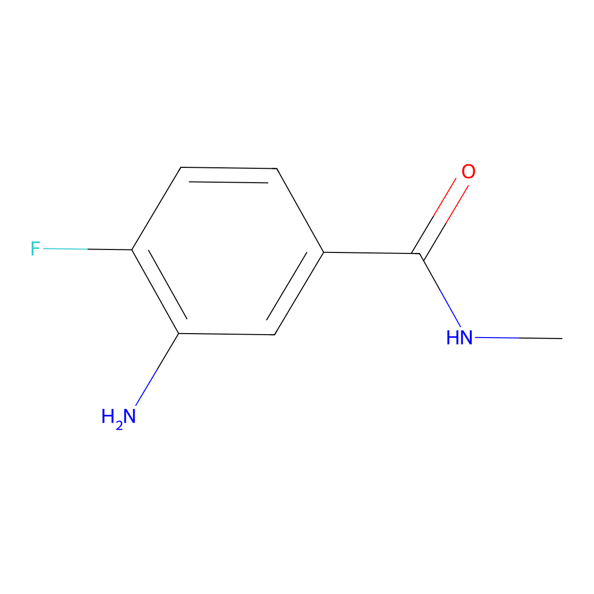3-amino-4-fluoro-N-methylbenzamide molecular structure, CAS 639858-50-7