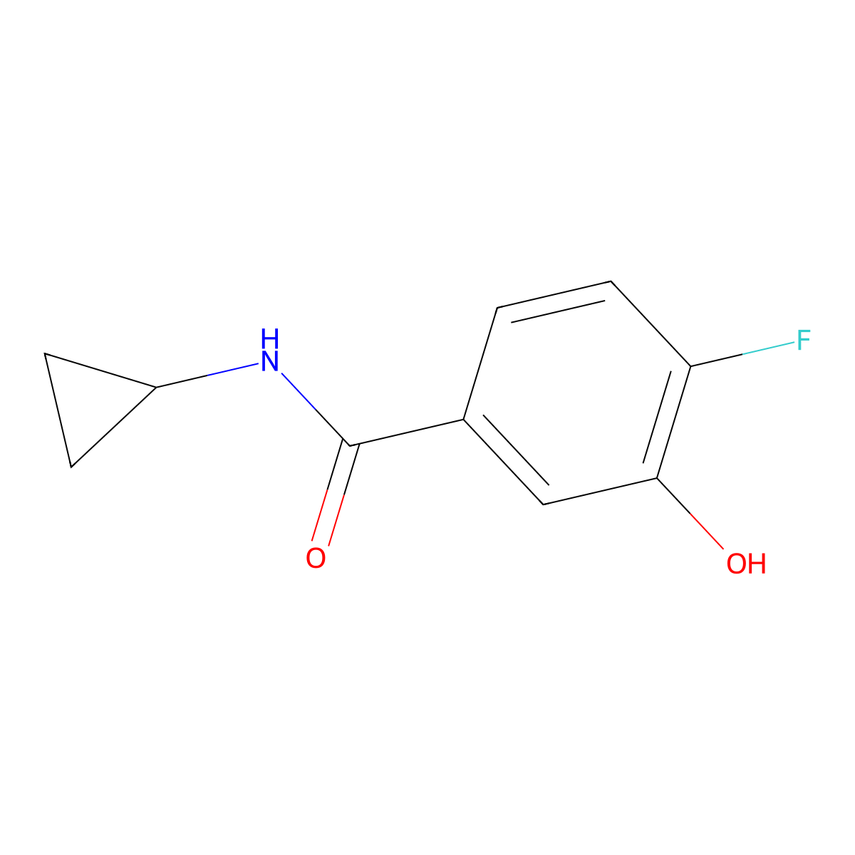 3-hydroxy-4-fluoro-N-cyclopropylbenzamide molecular structure, CAS 639858-61-0