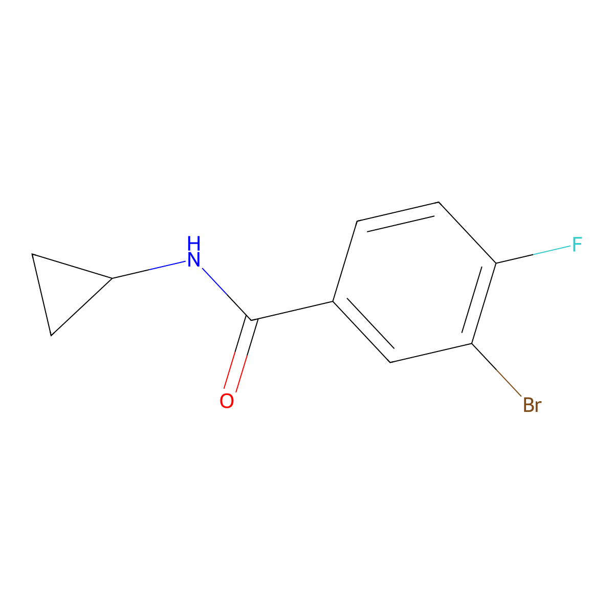 3-Bromo-N-cyclopropyl-4-fluorobenzamide molecular structure, CAS 639858-63-2