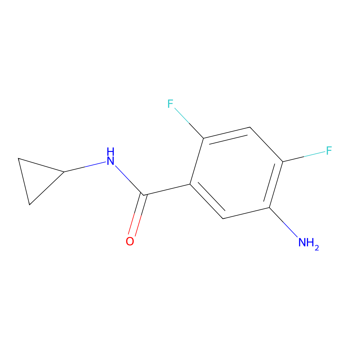 5-amino-N-cyclopropyl-2,4-difluorobenzamide molecular structure, CAS 639858-69-8
