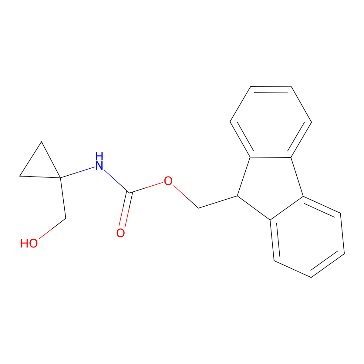 (9H-fluoren-9-yl)methyl N-[1-(hydroxymethyl)cyclopropyl]carbamate molecular structure, CAS 639859-11-3