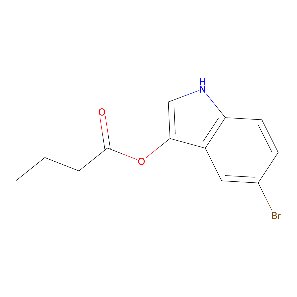 5-Bromo-1H-indol-3-yl butanoate molecular structure, CAS 63986-27-6