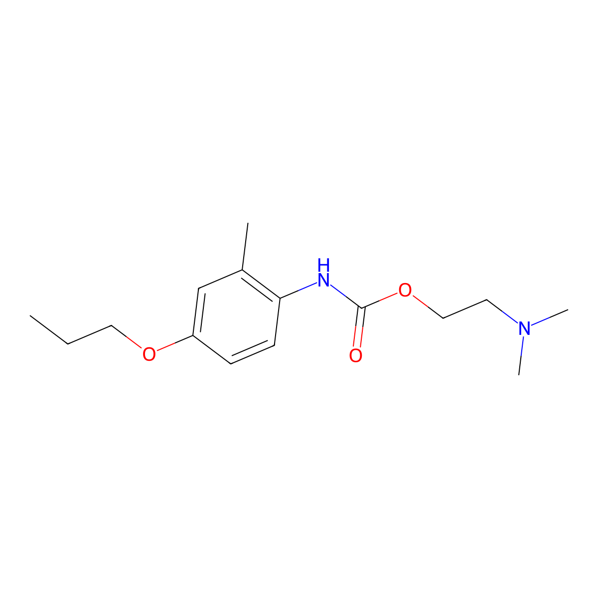 Carbanilic acid, 2-methyl-4-propoxy-, 2-(dimethylamino)ethyl ester molecular structure, CAS 63986-36-7