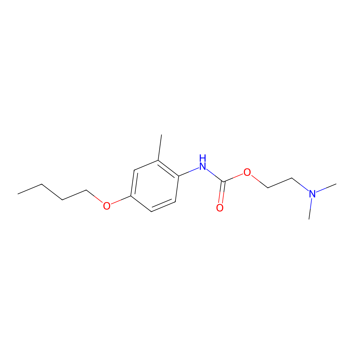 Carbanilic acid, 4-butoxy-2-methyl-, 2-(dimethylamino)ethyl ester molecular structure, CAS 63986-37-8