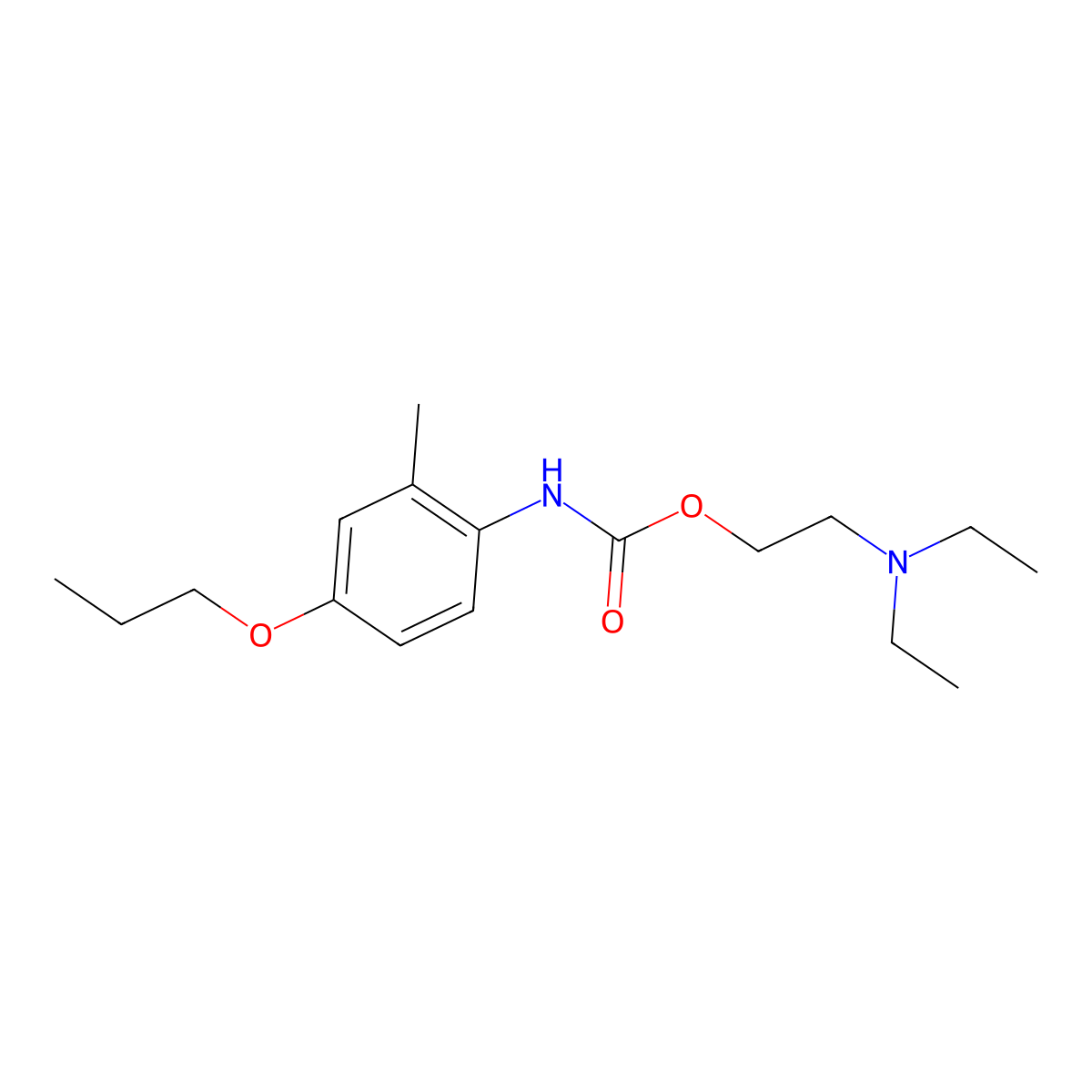 Carbanilic acid, 2-methyl-4-propoxy-, 2-(diethylamino)ethyl ester molecular structure, CAS 63986-40-3