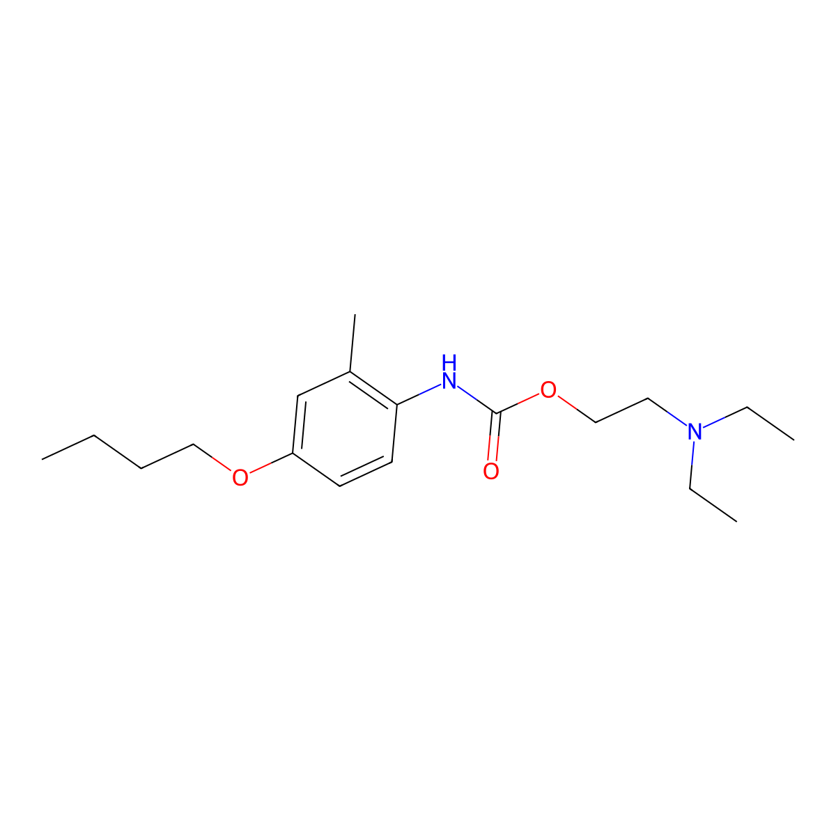 Carbanilic acid, 4-butoxy-2-methyl-, 2-(diethylamino)ethyl ester molecular structure, CAS 63986-41-4
