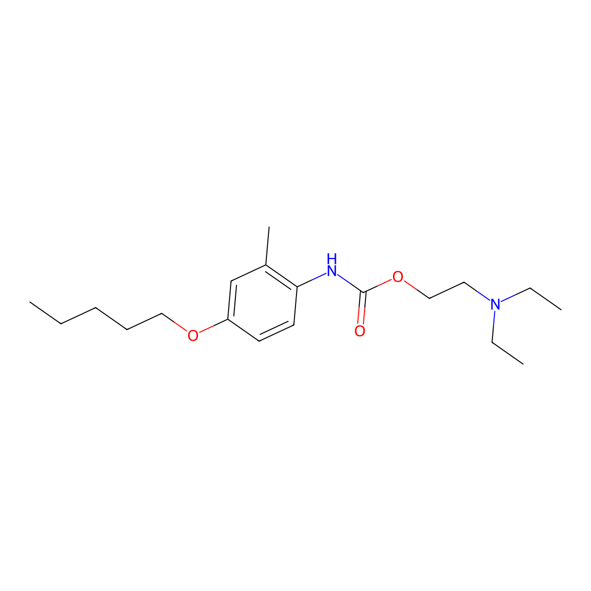 Carbanilic acid, 2-methyl-4-(pentyloxy)-, 2-(diethylamino)ethyl ester molecular structure, CAS 63986-42-5