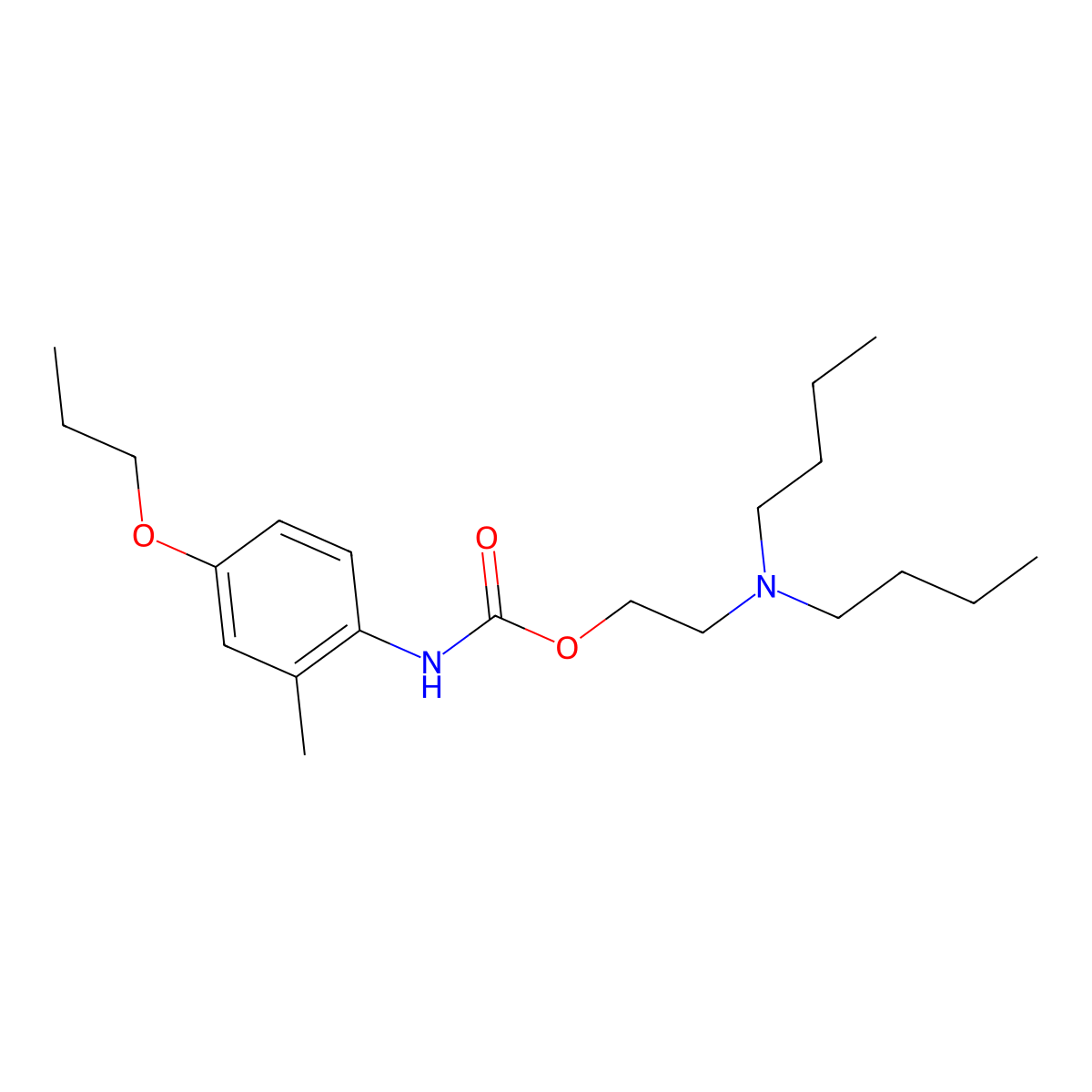 Carbanilic acid, 2-methyl-4-propoxy-, 2-(dibutylamino)ethyl ester molecular structure, CAS 63986-48-1