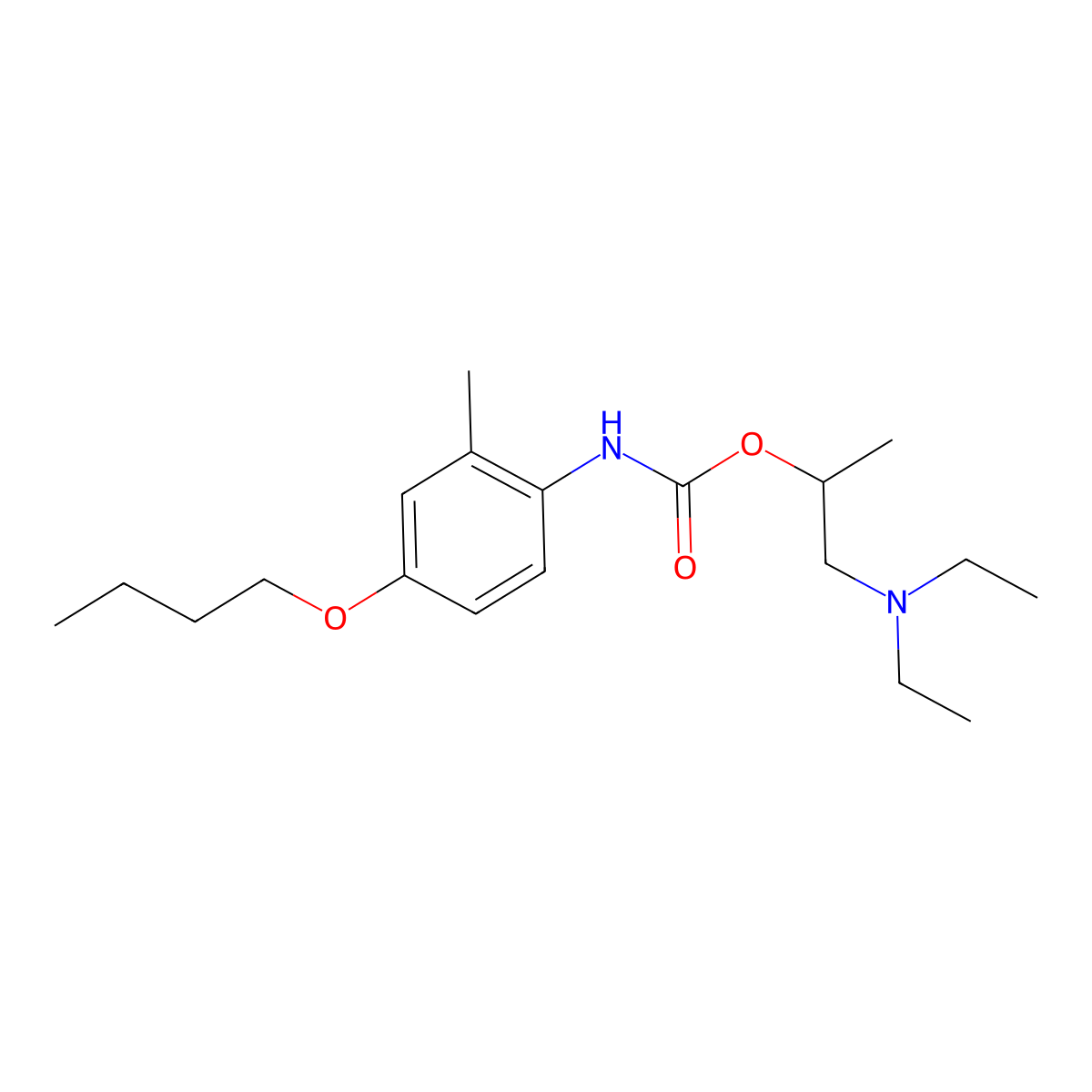 1-(Diethylamino)propan-2-yl (4-butoxy-2-methylphenyl)carbamate molecular structure, CAS 63986-55-0
