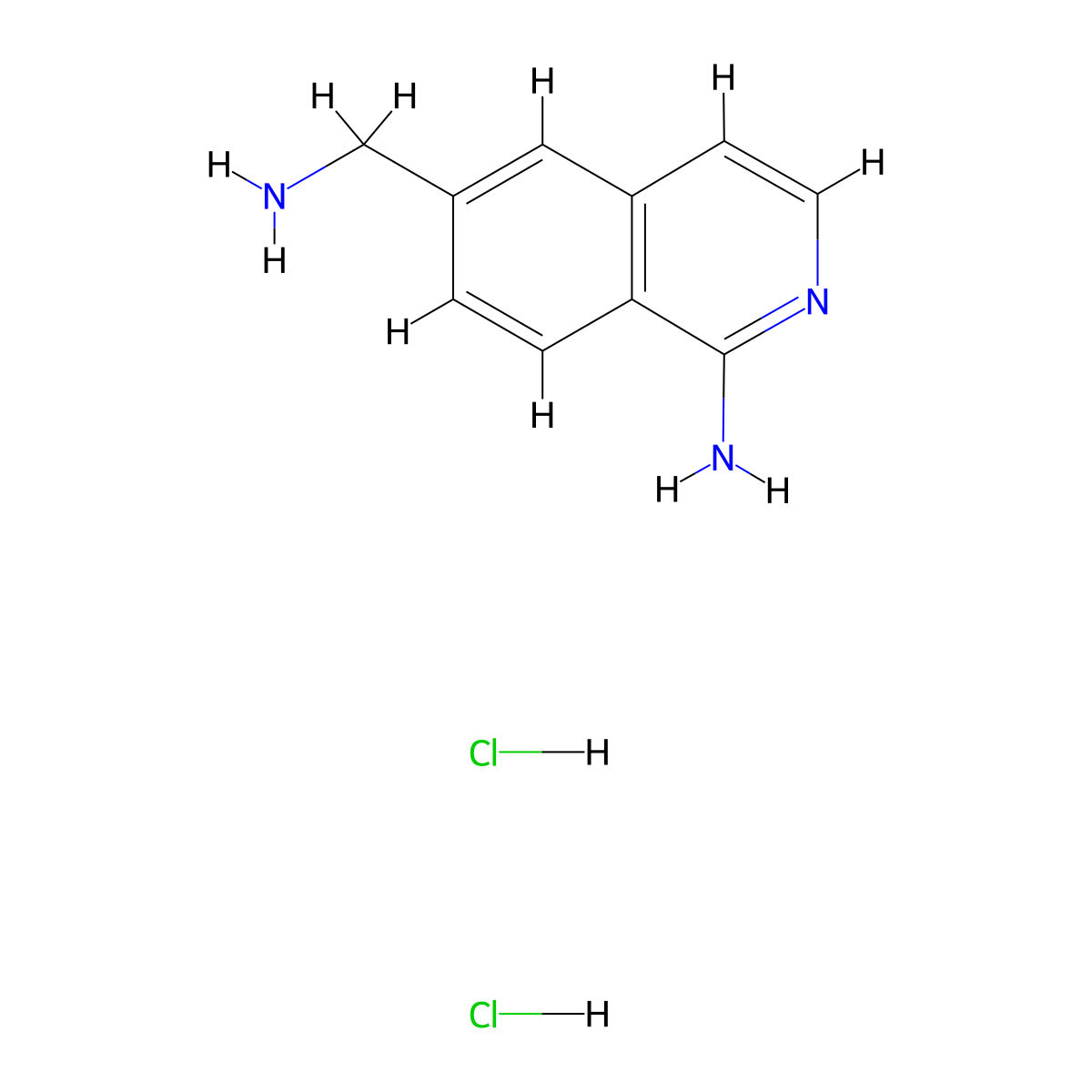 6-(Aminomethyl)isoquinolin-1-amine dihydrochloride molecular structure, CAS 639860-72-3