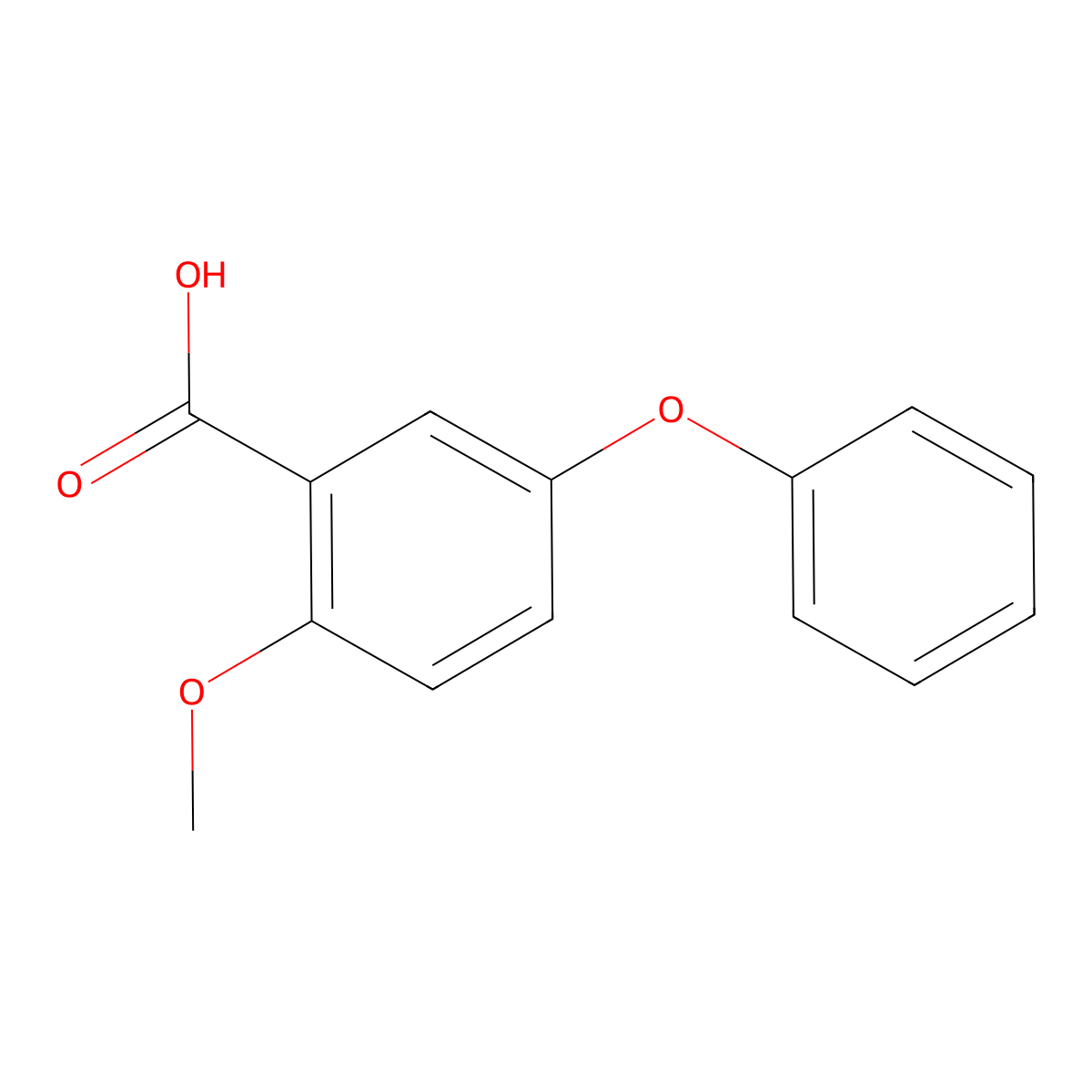 2-Methoxy-5-phenoxybenzoic acid molecular structure, CAS 63987-24-6