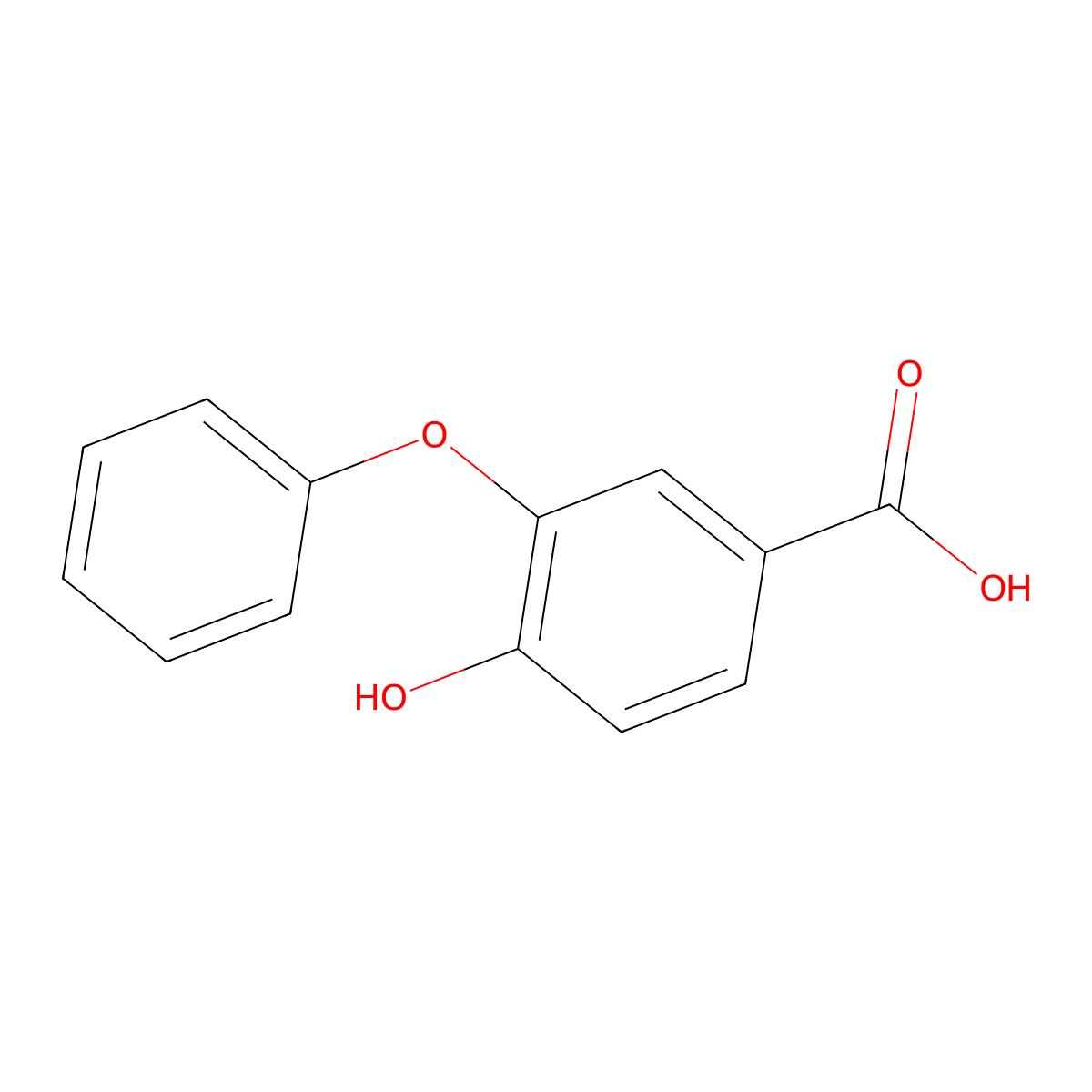 4-Hydroxy-3-phenoxybenzoic acid molecular structure, CAS 63987-25-7