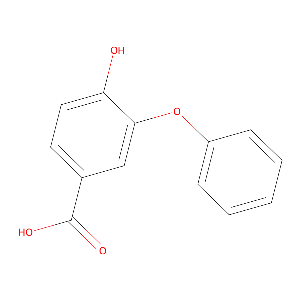 4-Hydroxy-3-phenoxybenzoic acid molecular structure, CAS 63987-25-7