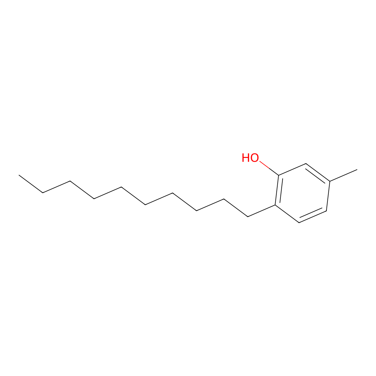 2-Decyl-5-methylphenol molecular structure, CAS 63989-80-0