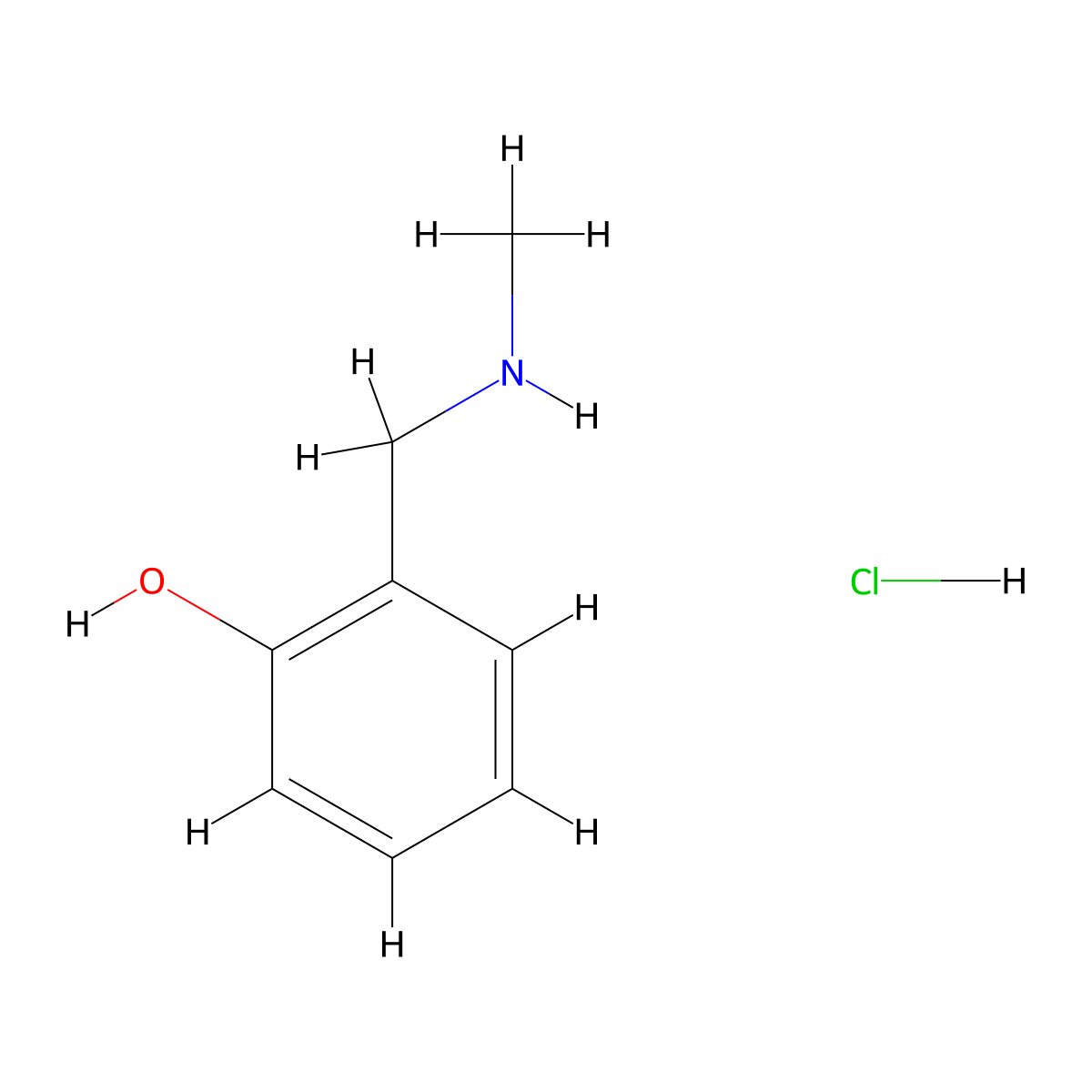 2-[(Methylamino)methyl]phenol hydrochloride molecular structure, CAS 63989-87-7