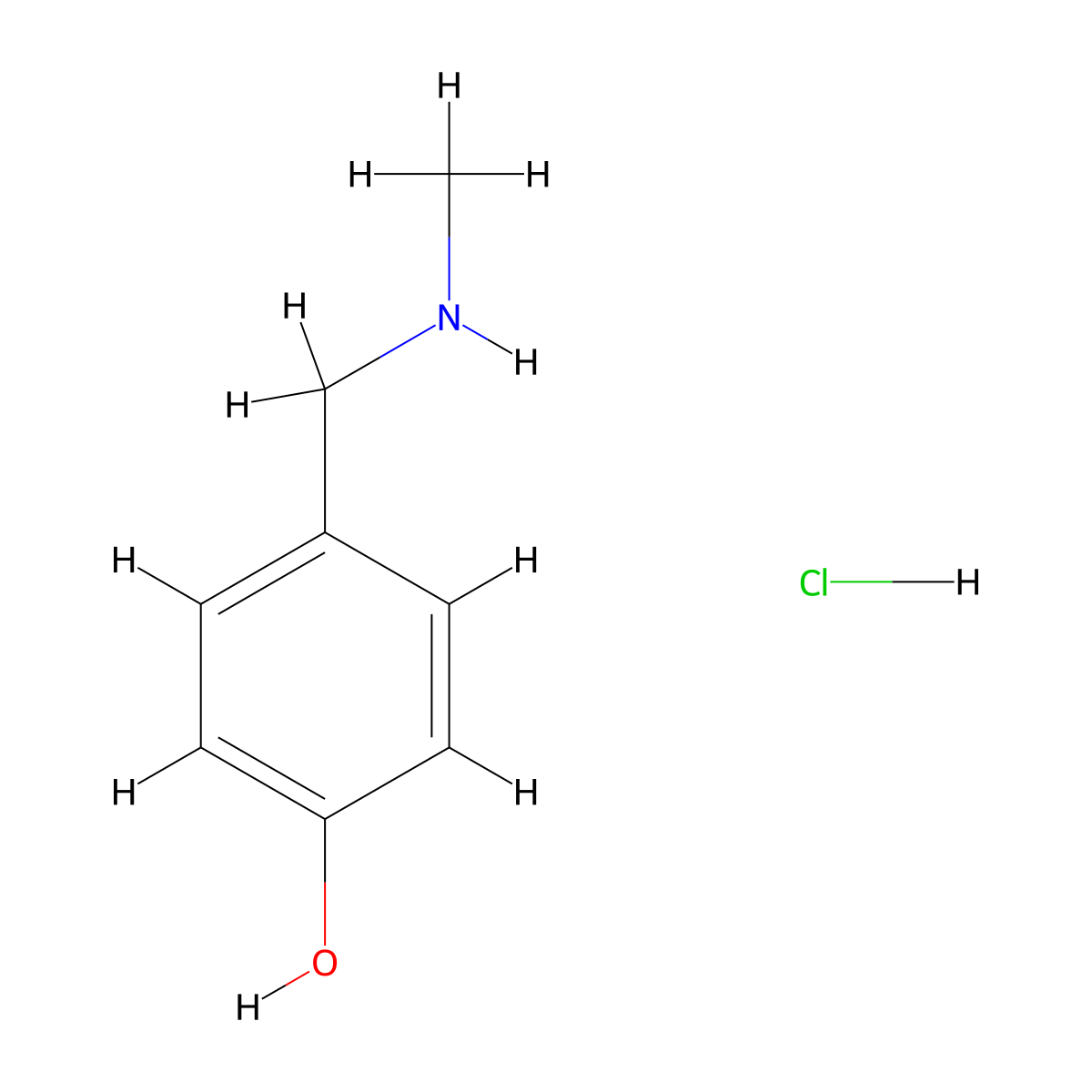 4-[(Methylamino)methyl]phenol hydrochloride molecular structure, CAS 63989-88-8