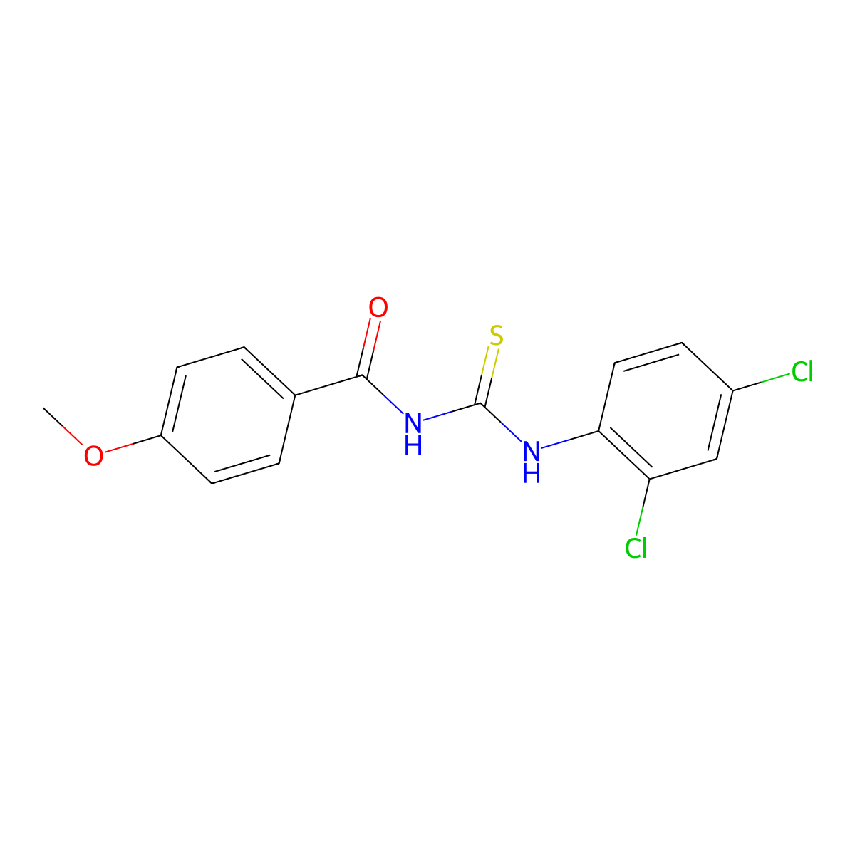 N-[(2,4-dichlorophenyl)carbamothioyl]-4-methoxybenzamide molecular structure, CAS 6399-33-3