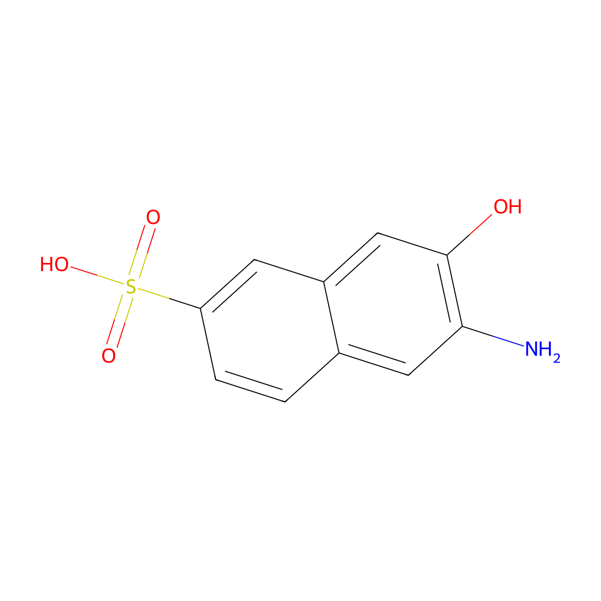 6-Amino-7-hydroxynaphthalene-2-sulfonic acid molecular structure, CAS 6399-72-0