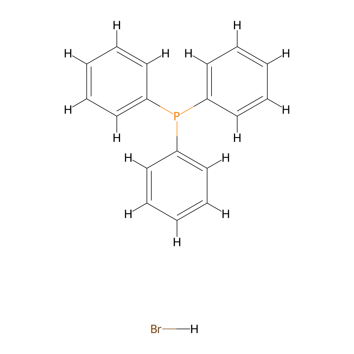 Triphenylphosphonium bromide molecular structure, CAS 6399-81-1