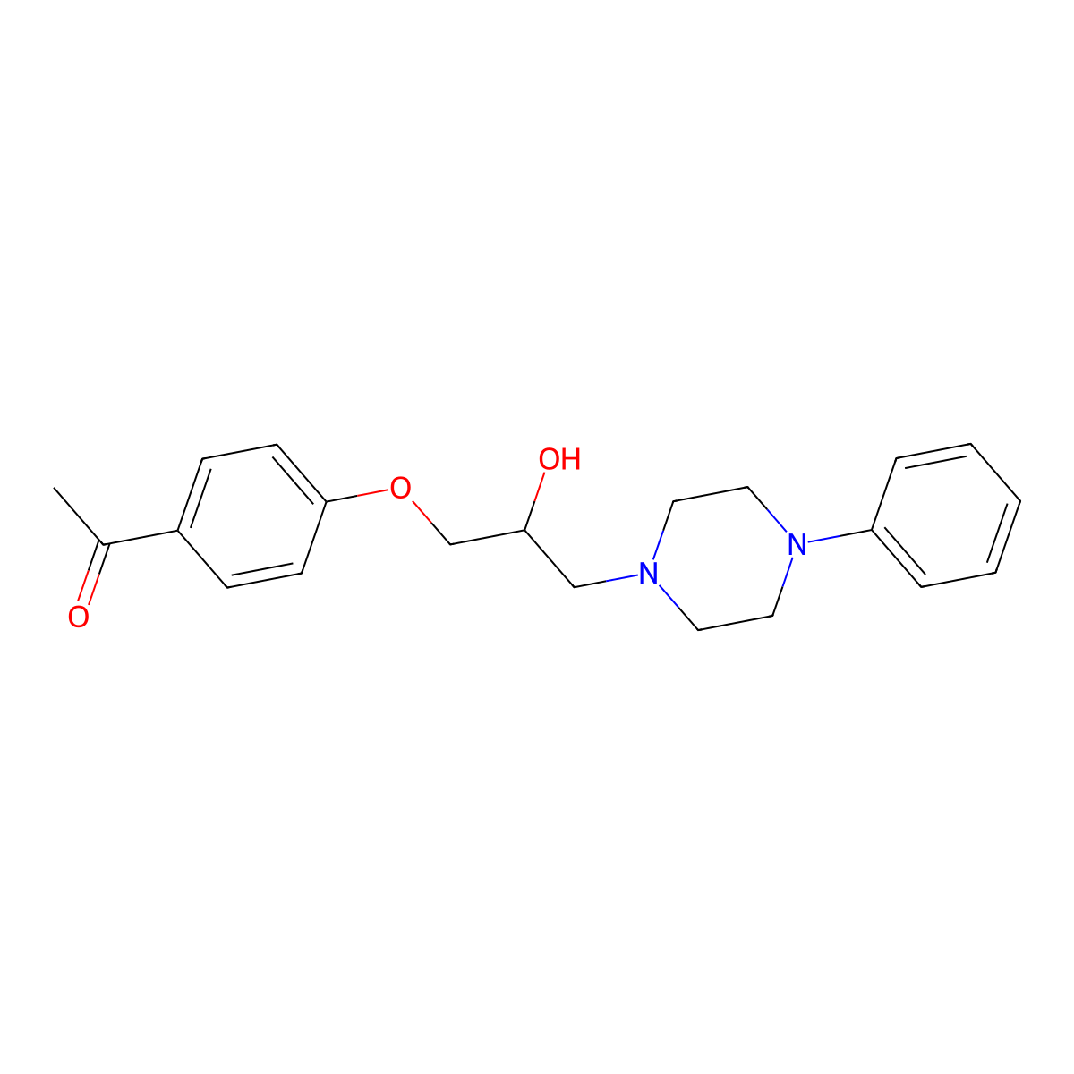 4'-(2-Hydroxy-3-(4-phenylpiperazinyl)propoxy)acetophenone molecular structure, CAS 63990-49-8